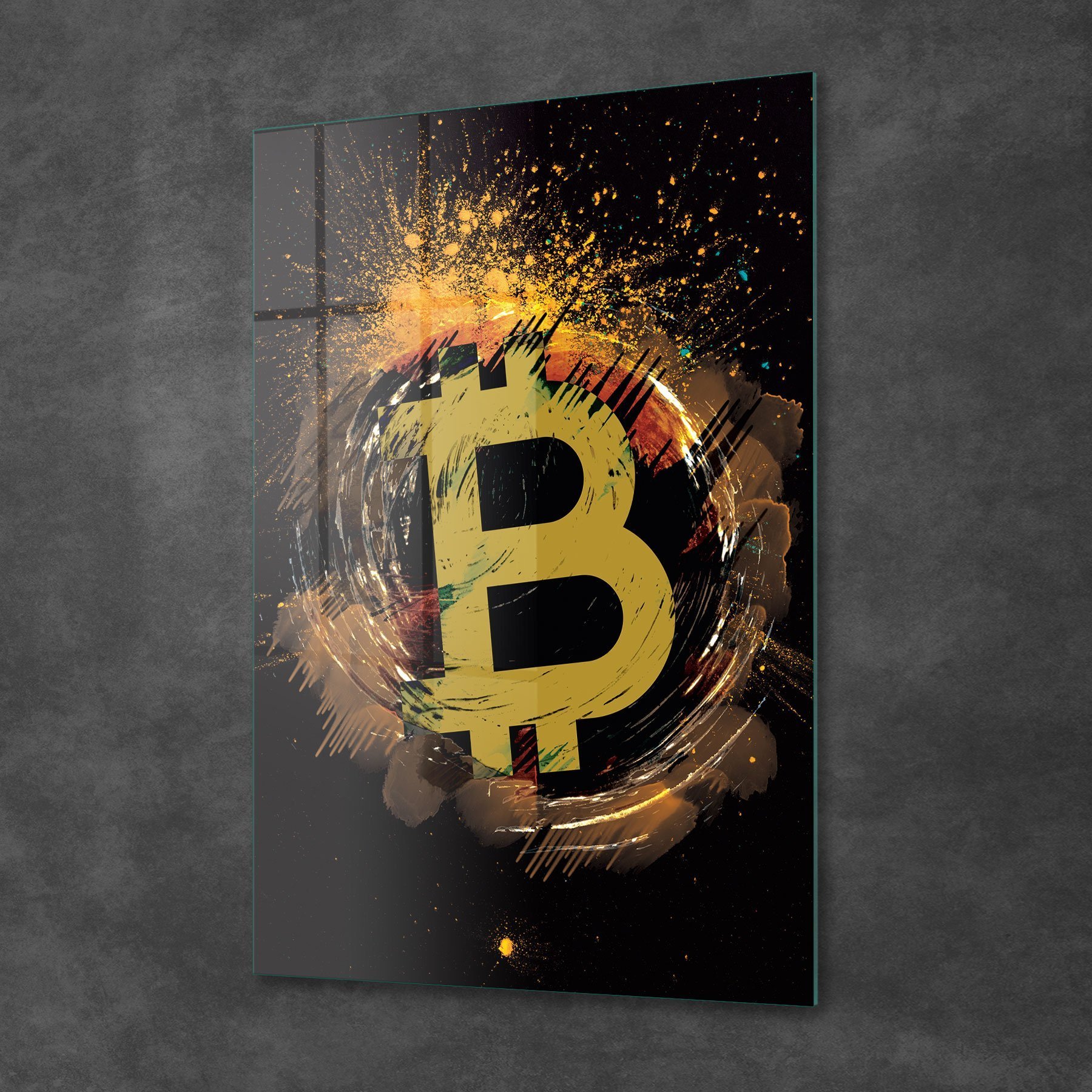 Picture of Decovetro Cam Tablo Bitcoin Temalı 50x70 cm