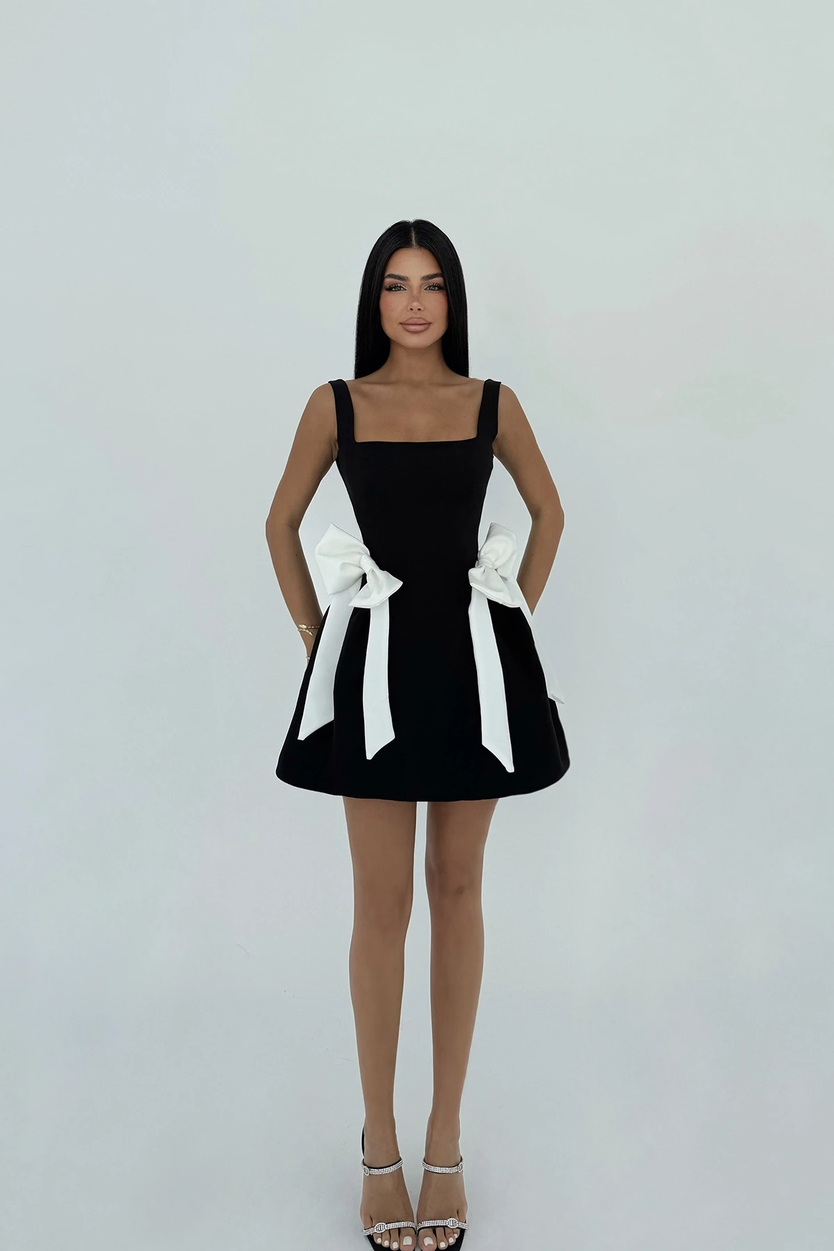 Picture of Black Nellie Bow Detail Mini Dress