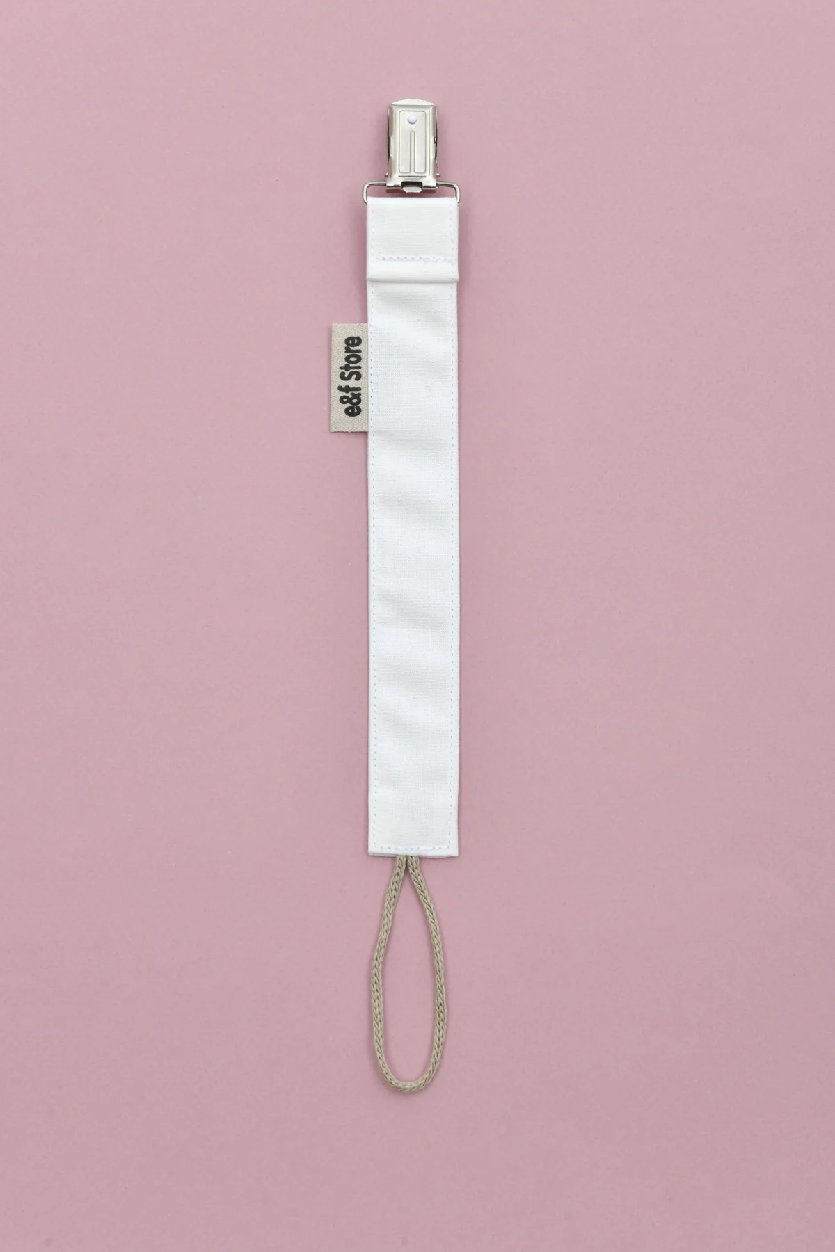 Picture of İkinci Şans - Pamuk Kumaşlı Emzik Zinciri – Ekru Beyaz