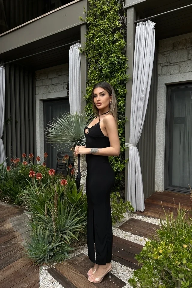 Picture of Long Dress With Black Binding