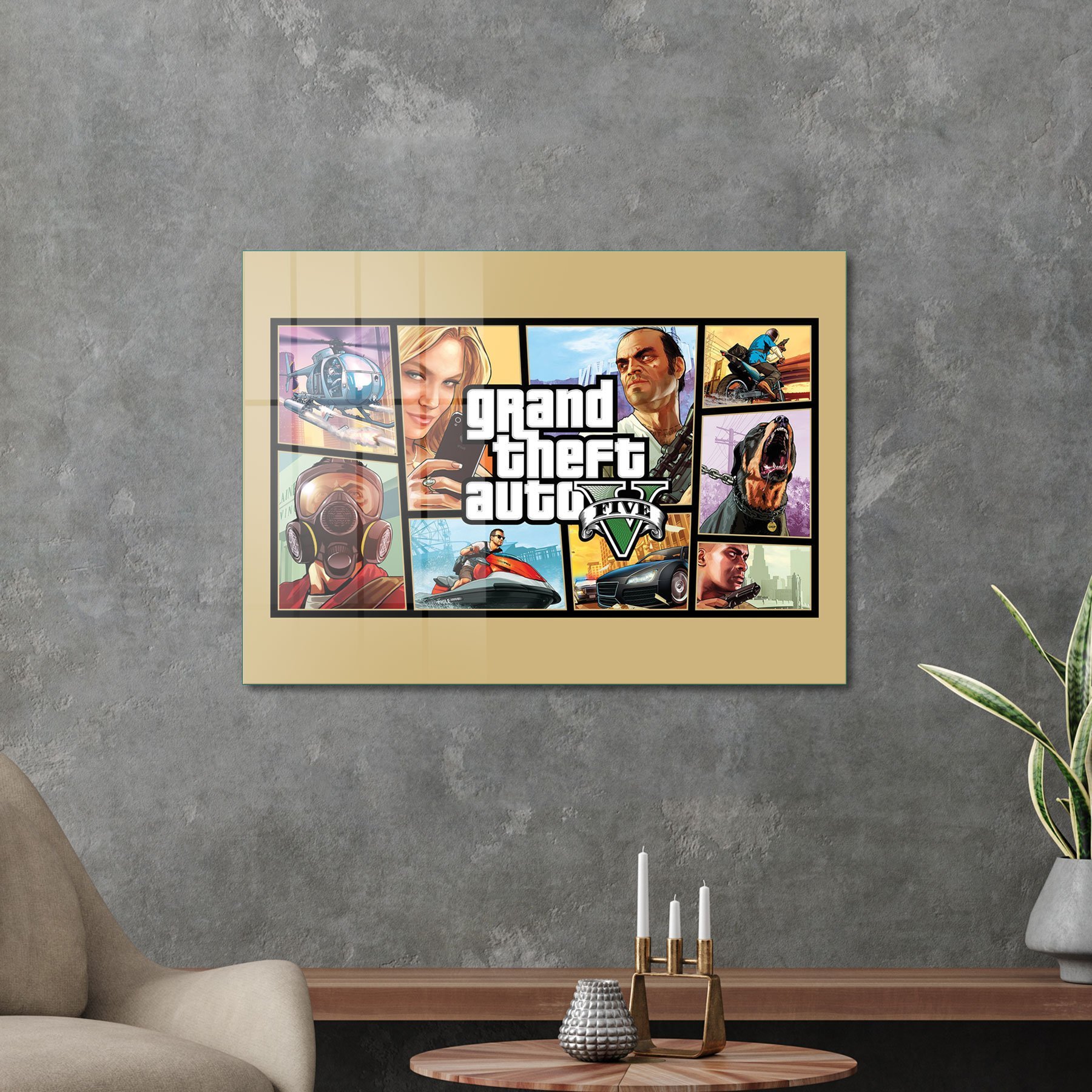 Picture of Decovetro Cam Tablo Gamer Room Gta 30x40 cm
