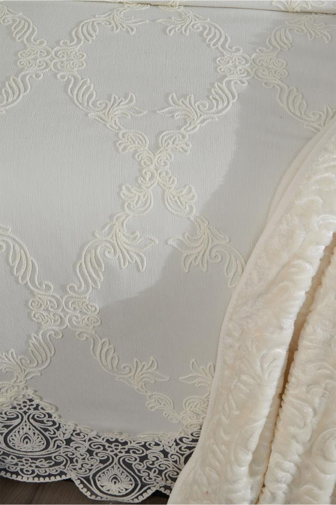 Picture of Çeyiz Diyarı Sahra 10 Parça Battaniyeli Çeyiz Seti Krem