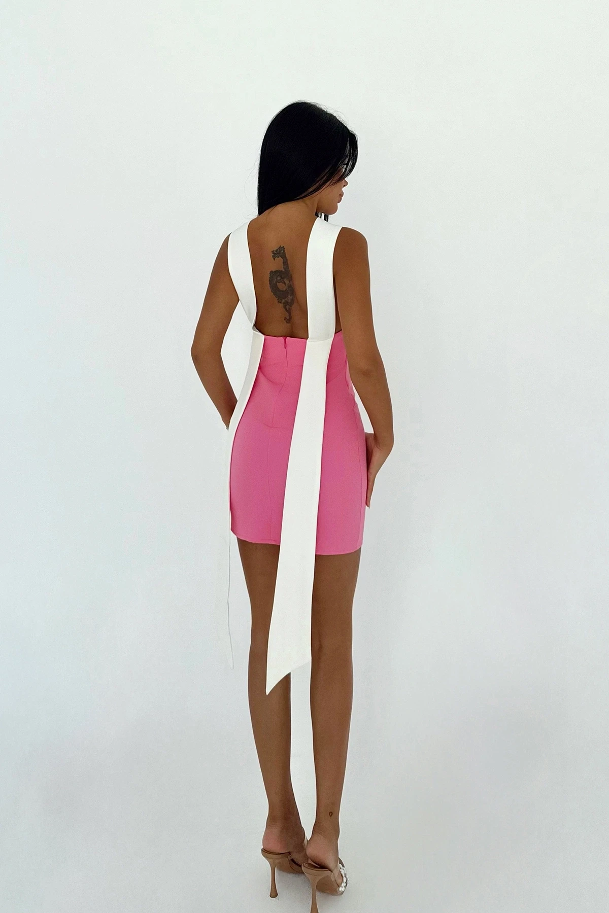 Picture of Fuchsia Two-Tone Mini Dress