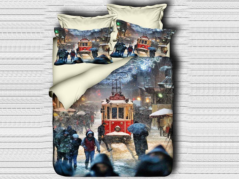 Picture of Best Class Dijital Baskılı 3d Çift Kişilik Nevresim Takımı Streetcar