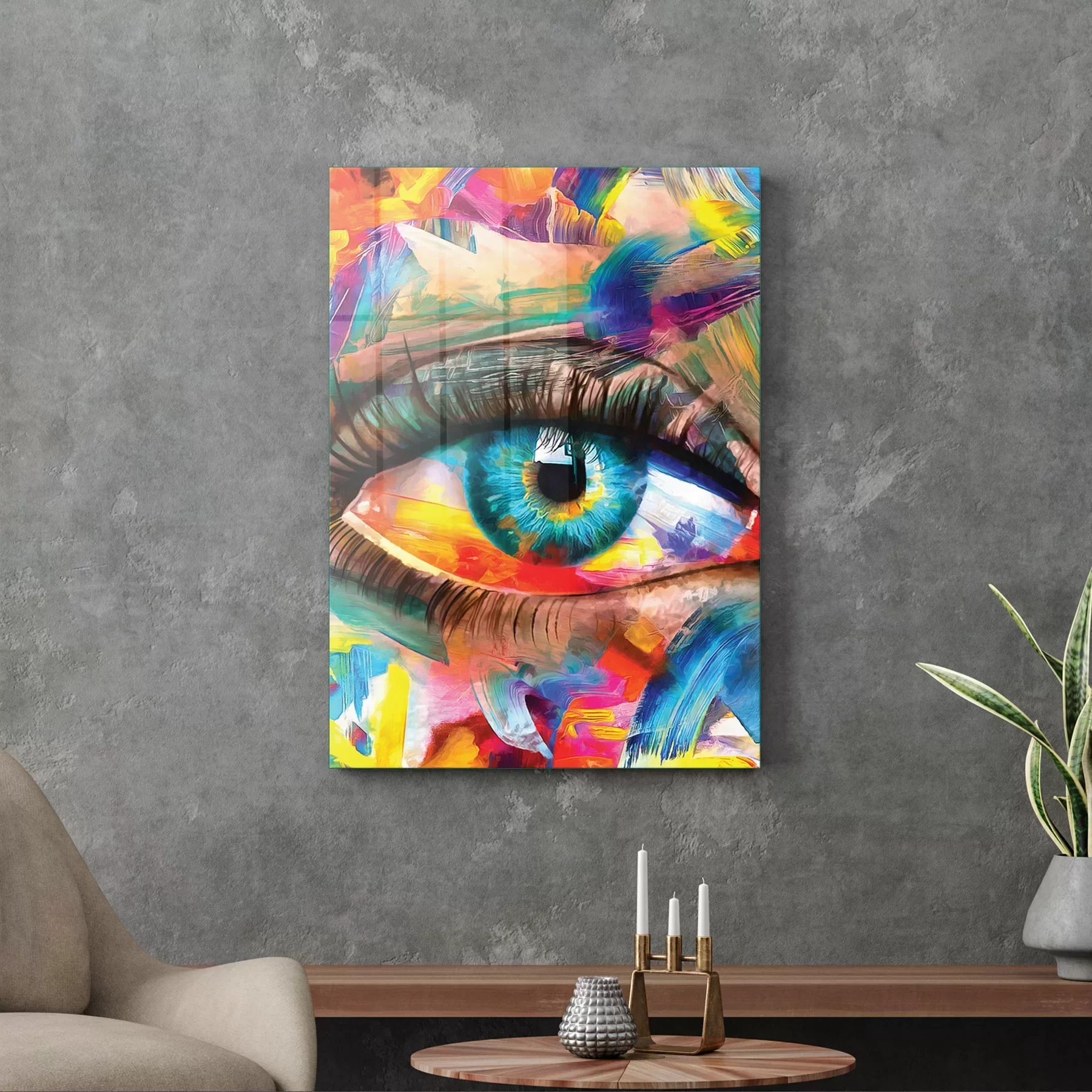 Picture of Decovetro Cam Tablo Modern Colourful Eyes 30x40 cm