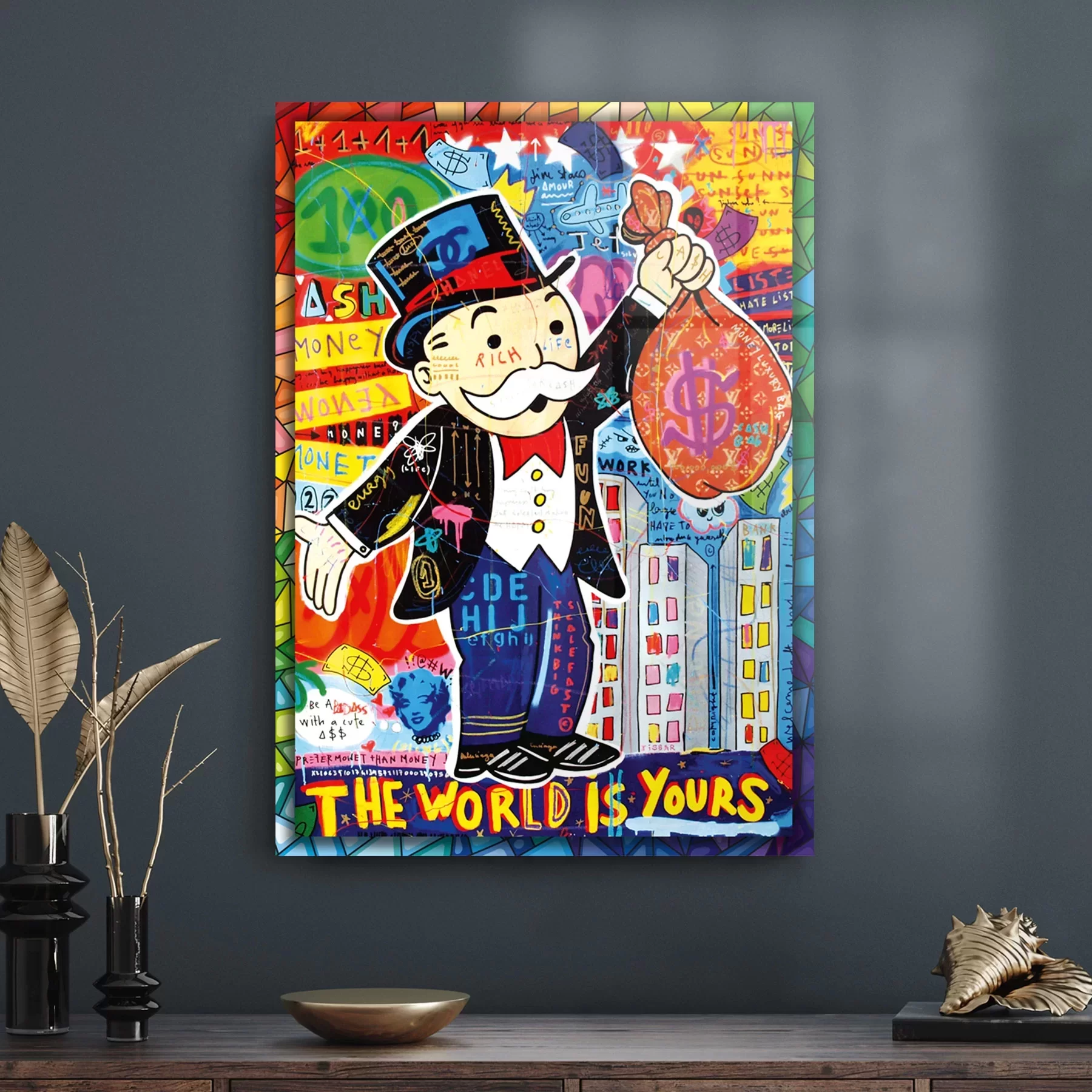 Picture of Decovetro Cam Tablo Pop Art Monopoly 30x40 cm