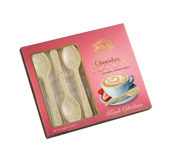 Picture of STRAWBERRY & VANILLA CHOCOLATE SPOONS 54g