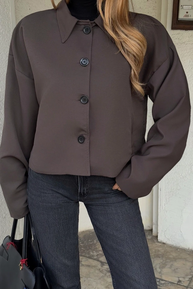 Picture of Brown Button-Front Jacket