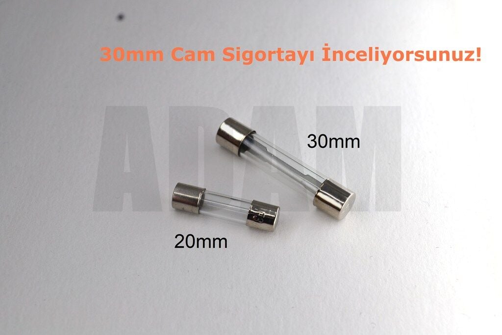 Picture of 100 Adet 2 Amper Cam Sigorta 2A 6X30mm MT-CAM3002