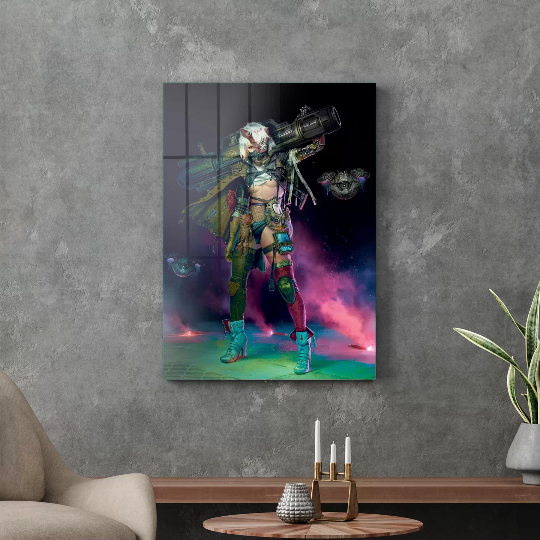 Picture of Decovetro Cam Tablo Warrior Girl 30x40 cm