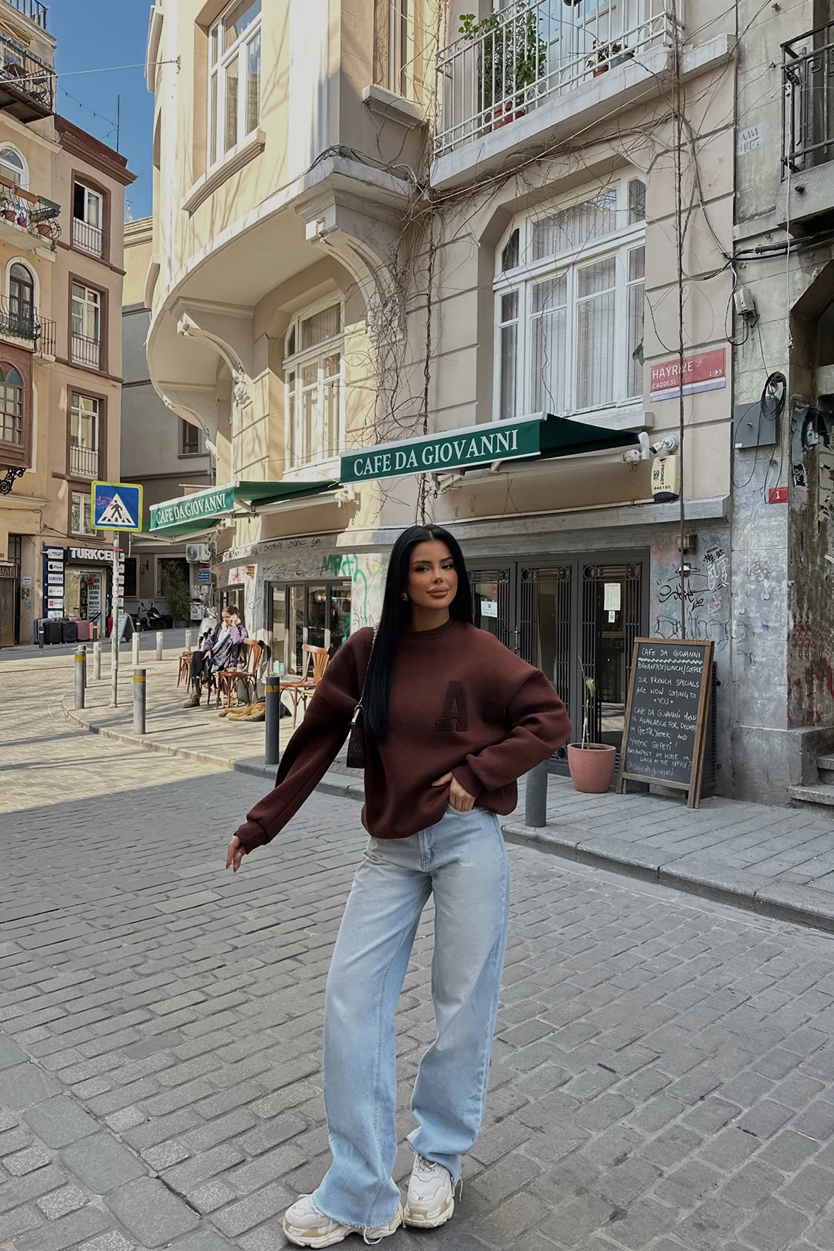 Picture of Brown A Embroidered Sweat