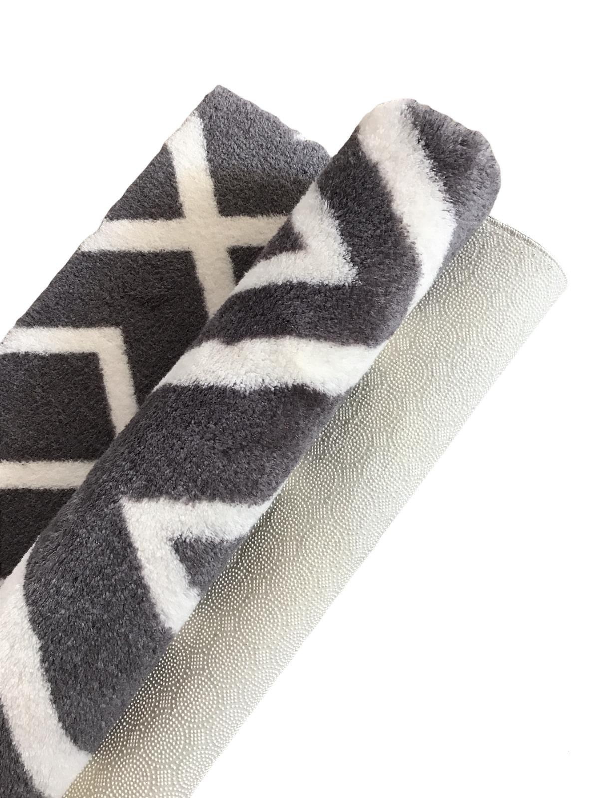 Picture of Jassrug Royal Kaymaz Taban Banyo Halısı 50x80 Karo Antrasit