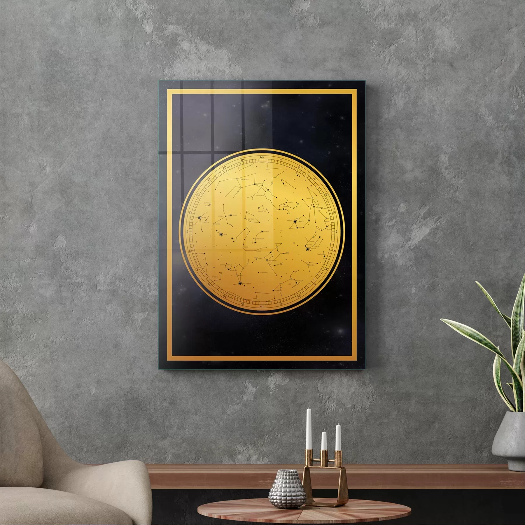 Picture of Decovetro Cam Tablo Burçlar Yıldız Haritası 70x100 cm