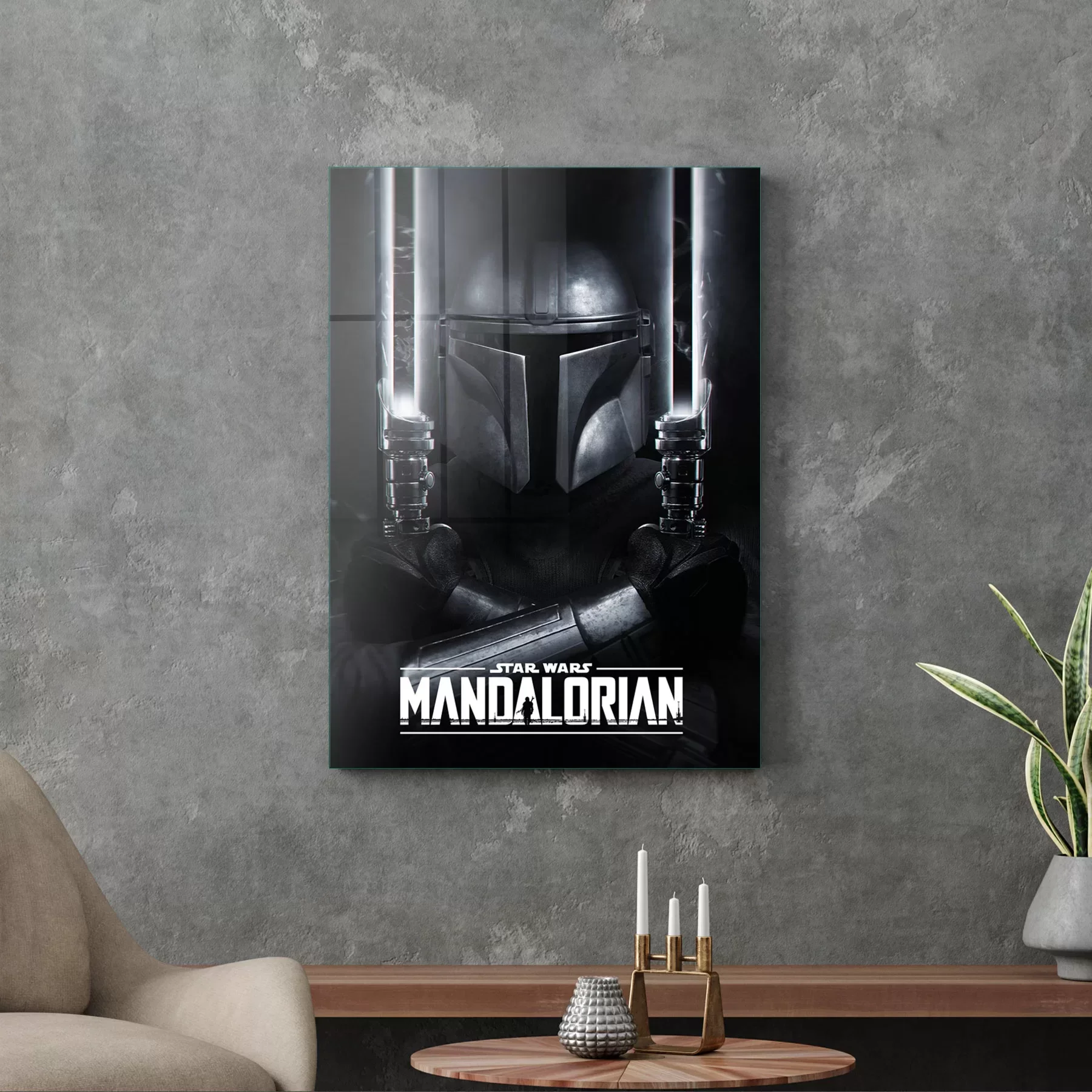 Picture of Decovetro Cam Tablo Star Wars Mandalorian Black Saber 50x70 cm