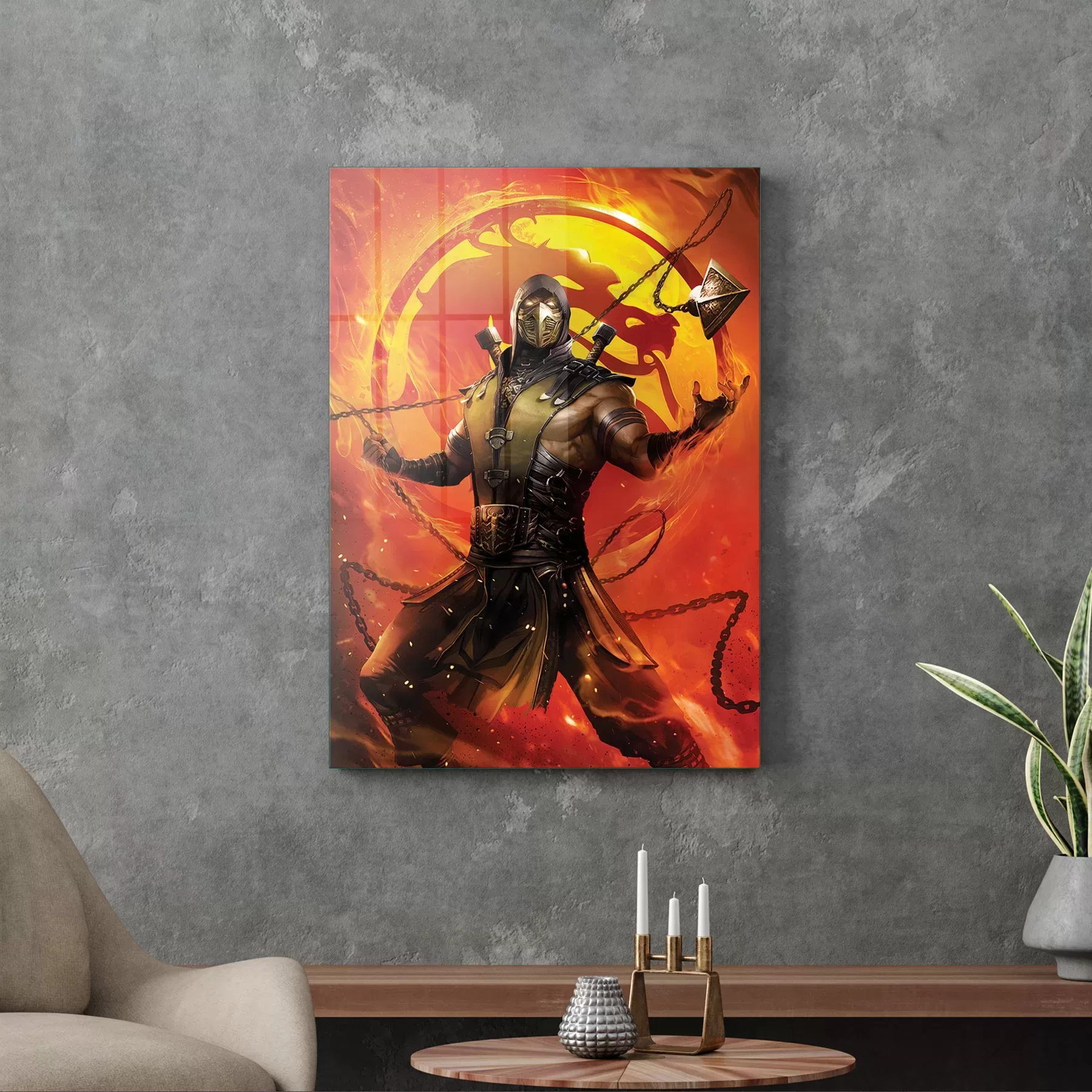 Picture of Decovetro Cam Tablo Mortal Kombat Scorpion Poster 30x40 cm