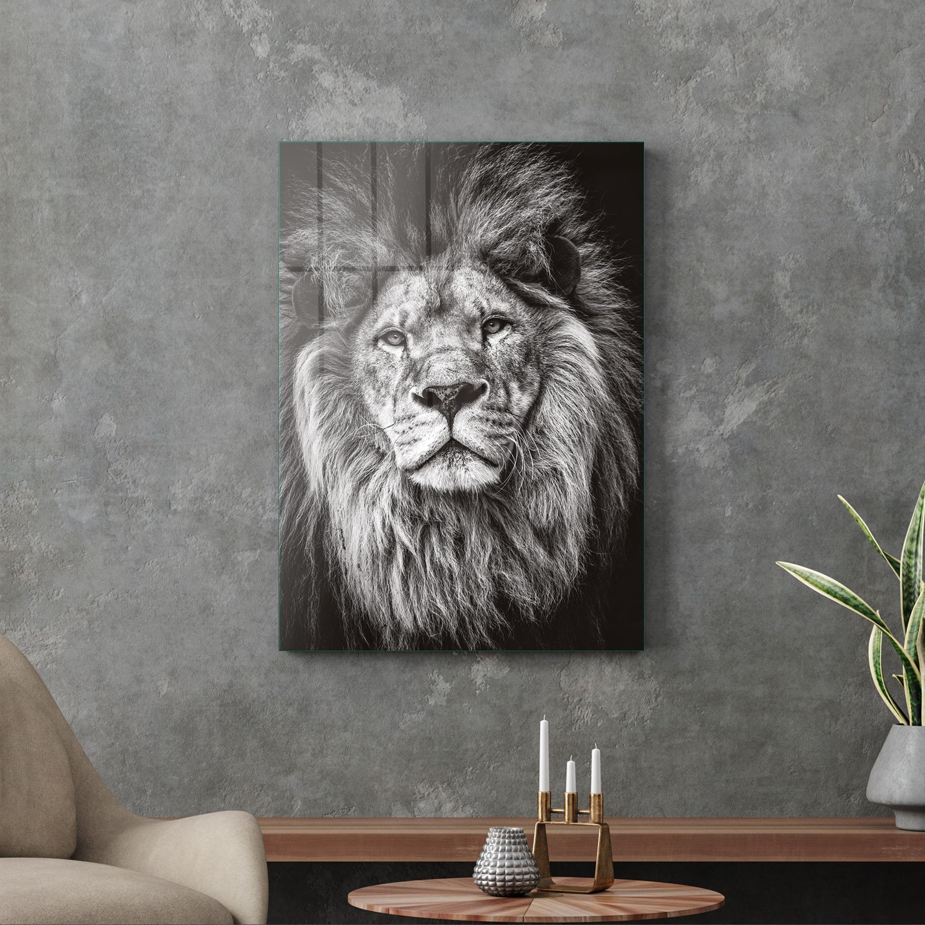 Picture of Decovetro Aslan Desenli Cam Tablo 70x100 cm