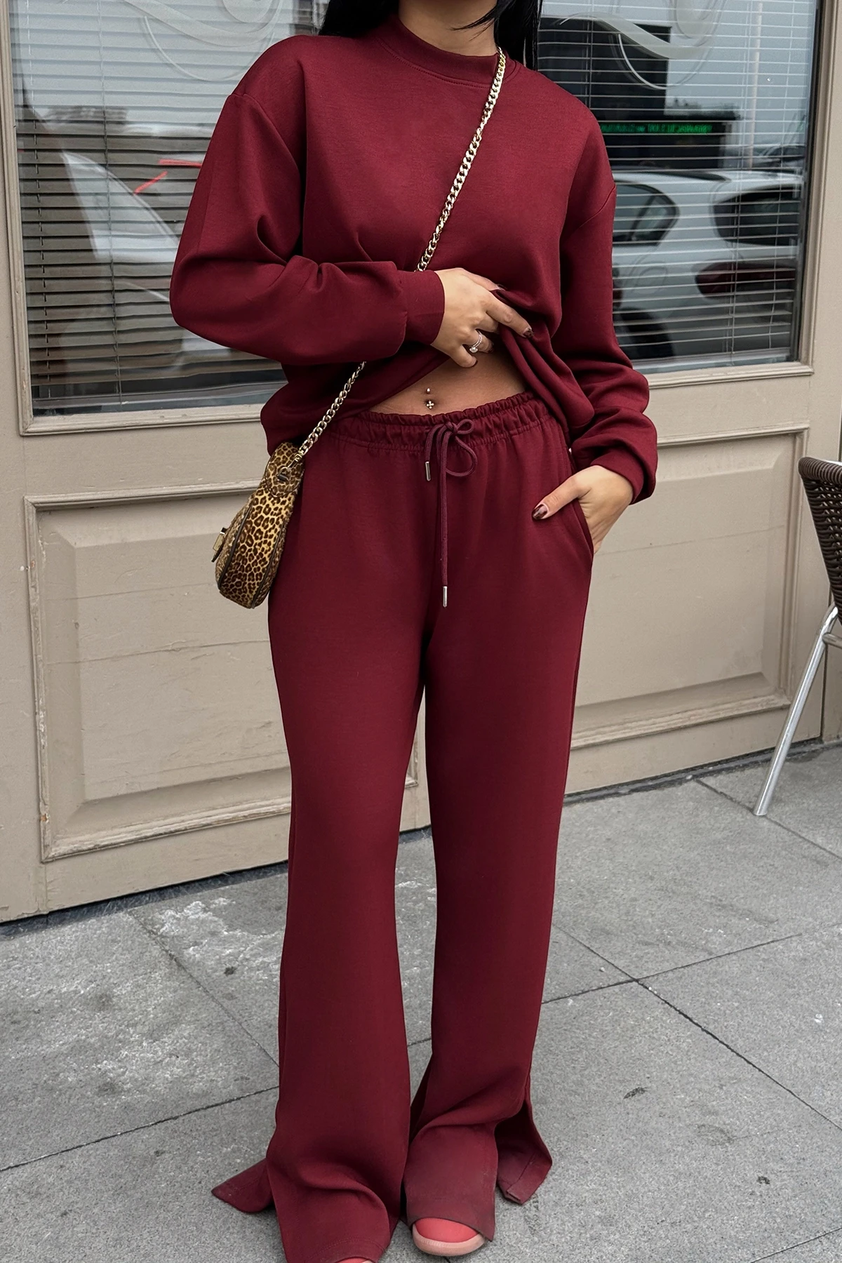 Picture of Burgundy Trousers Suit