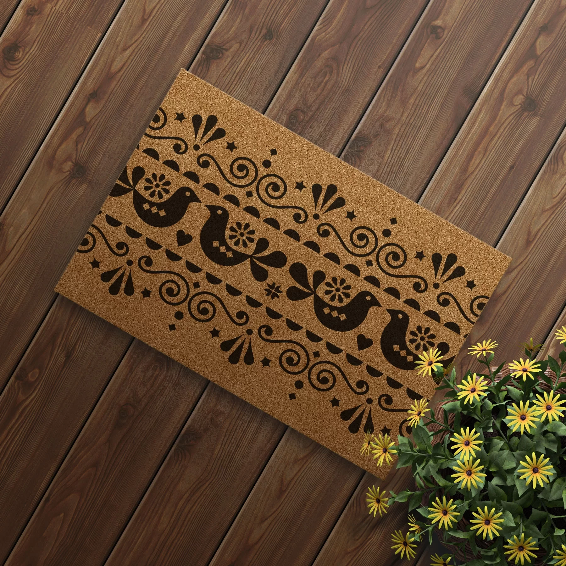 Picture of Decovetro Paspas Kuş Desenli Kapı Önü Paspası40 x 60 Cm