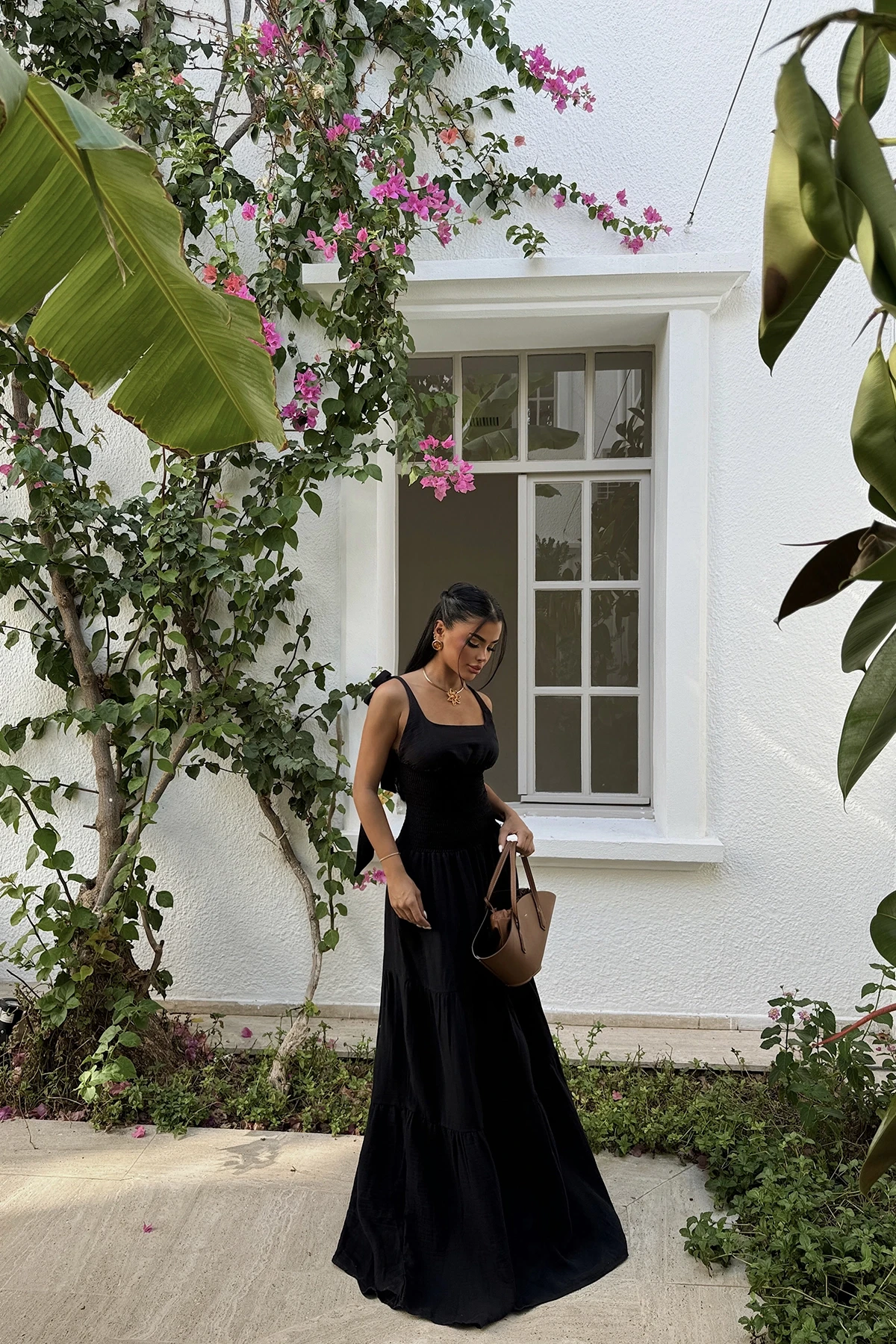 Picture of Black Strappy Long Dress