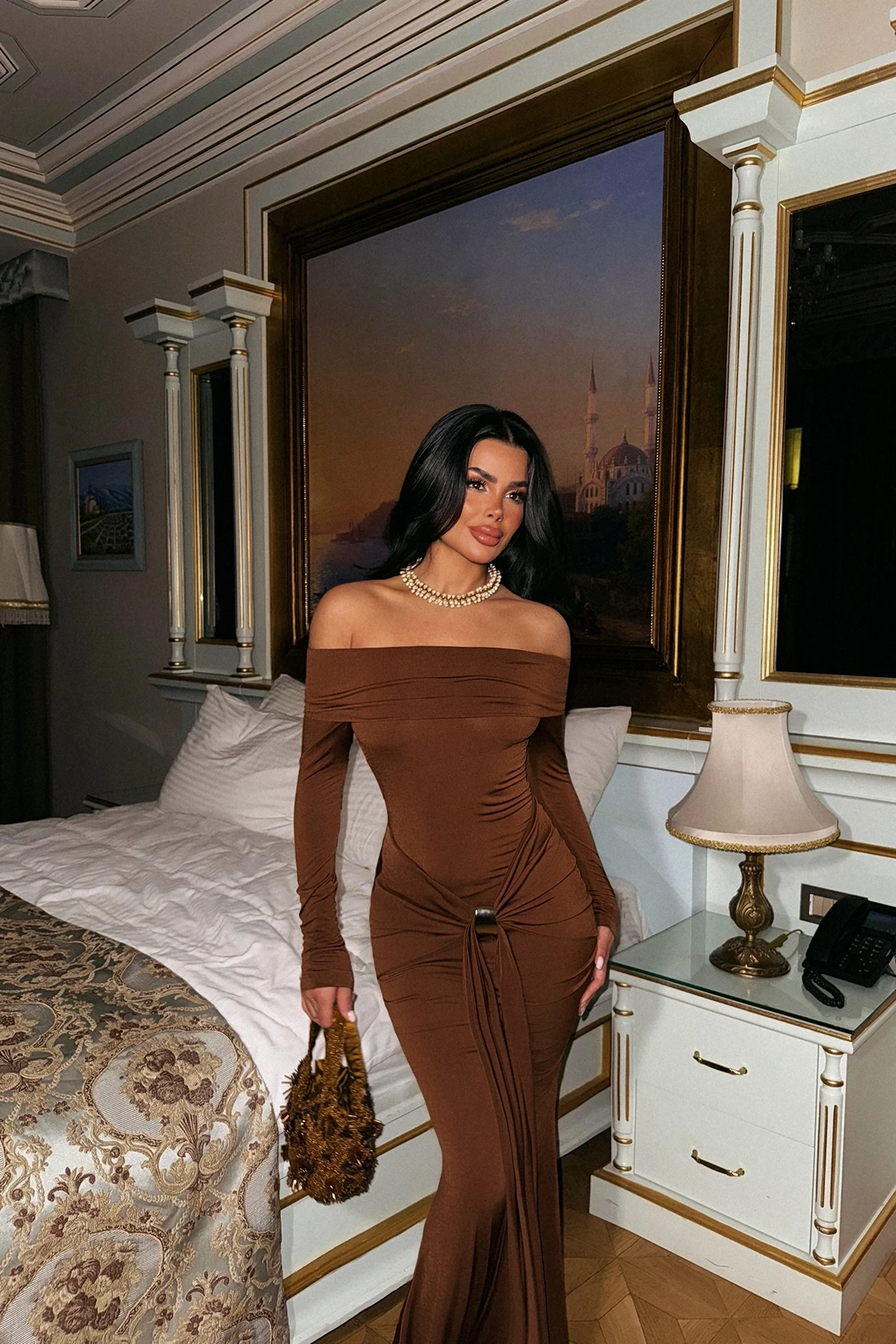 Picture of Brown Long Sleeve Dress