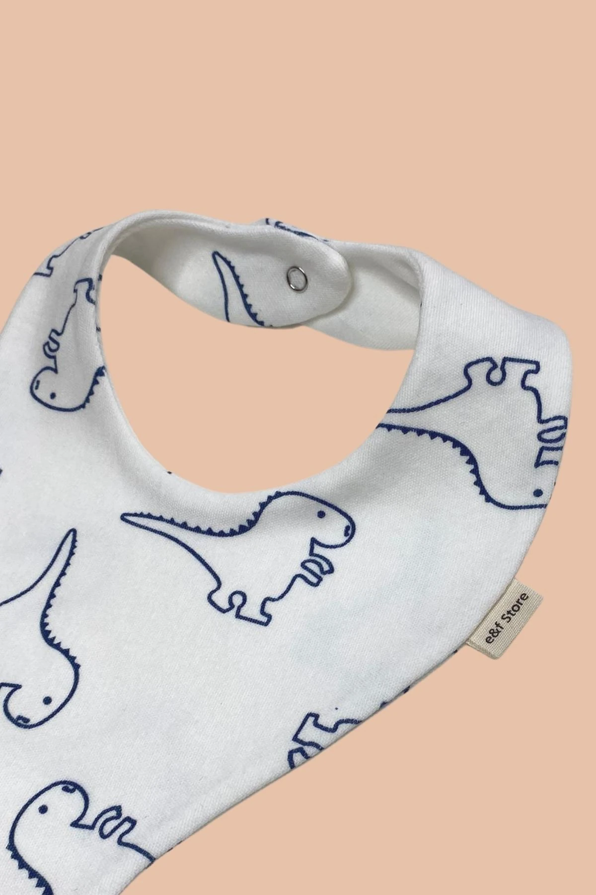 Picture of Emzik Tutucu Mama Önlüğü - Dinazor Desenli Beyaz Pamuk Kumaş