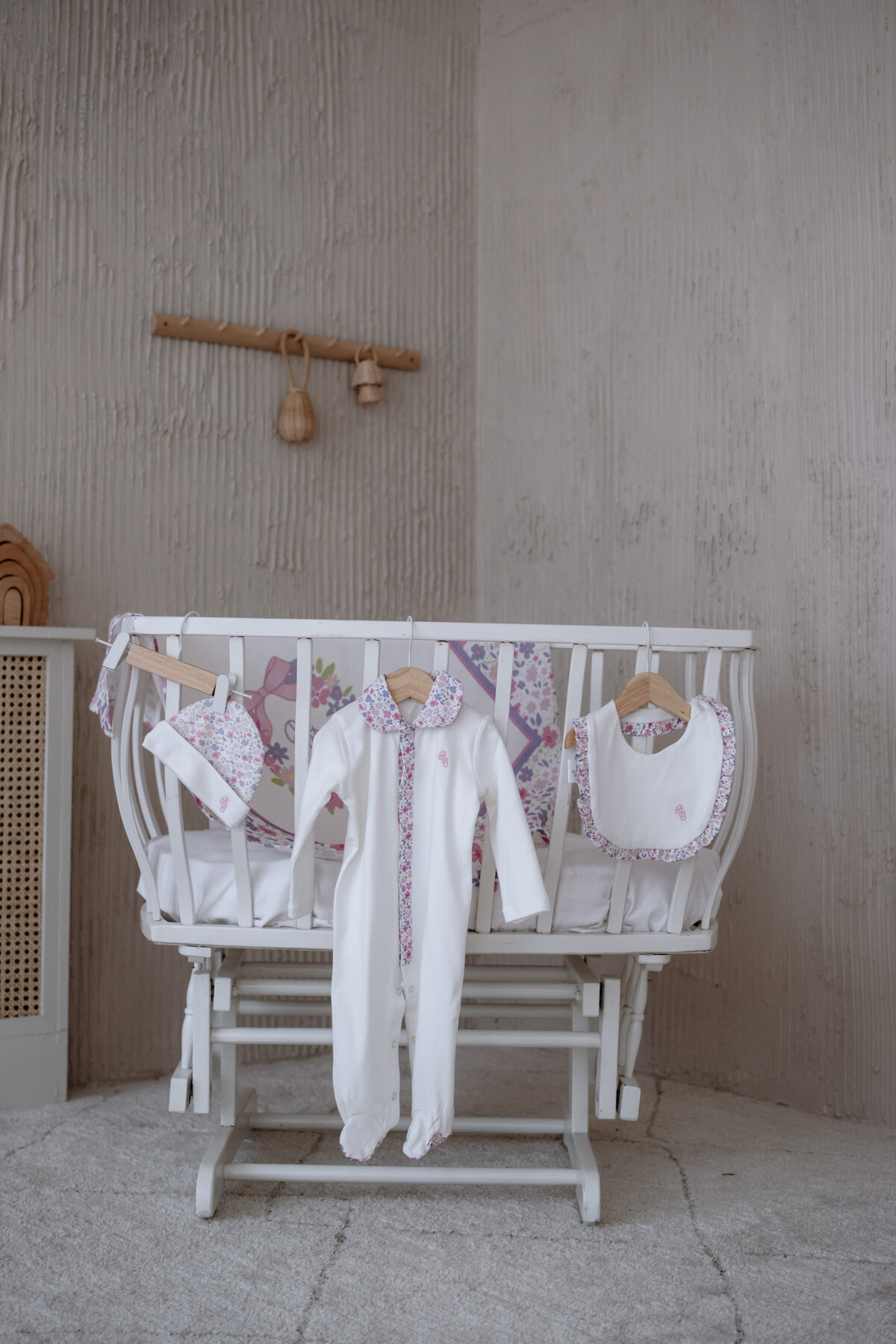 Picture of 3'Lü Yenidoğan Seti - Minik Çiçekler / Pembe