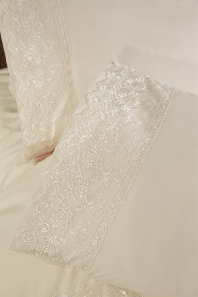 Picture of Fransız Dantelli Reyhan Çeyizlik Nevresim Takımı Krem