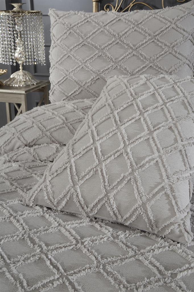 Picture of Çeyiz Diyarı Vesya 3 Parça Çift Kişilik Pike Takımı Gri