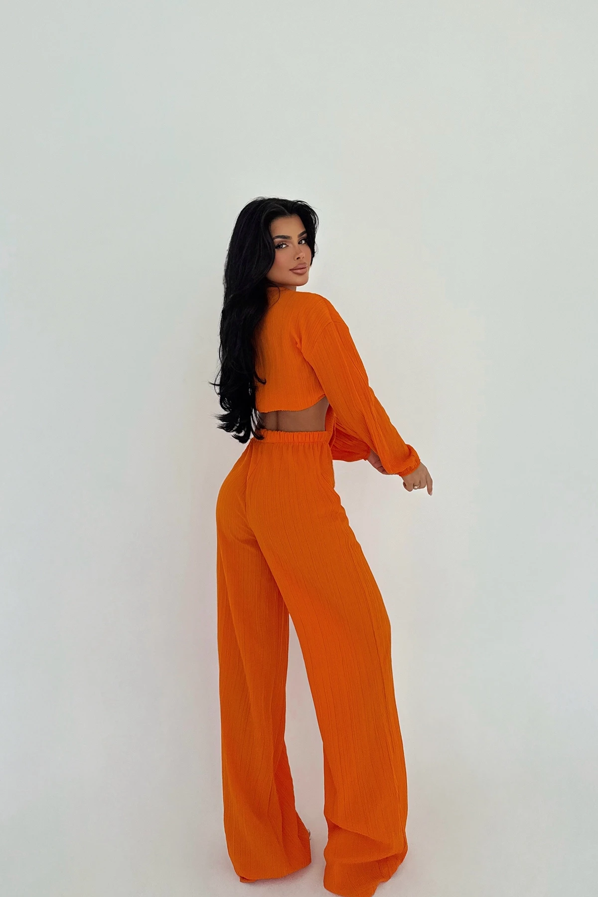Picture of Orange Adelina Tie-Up Suit