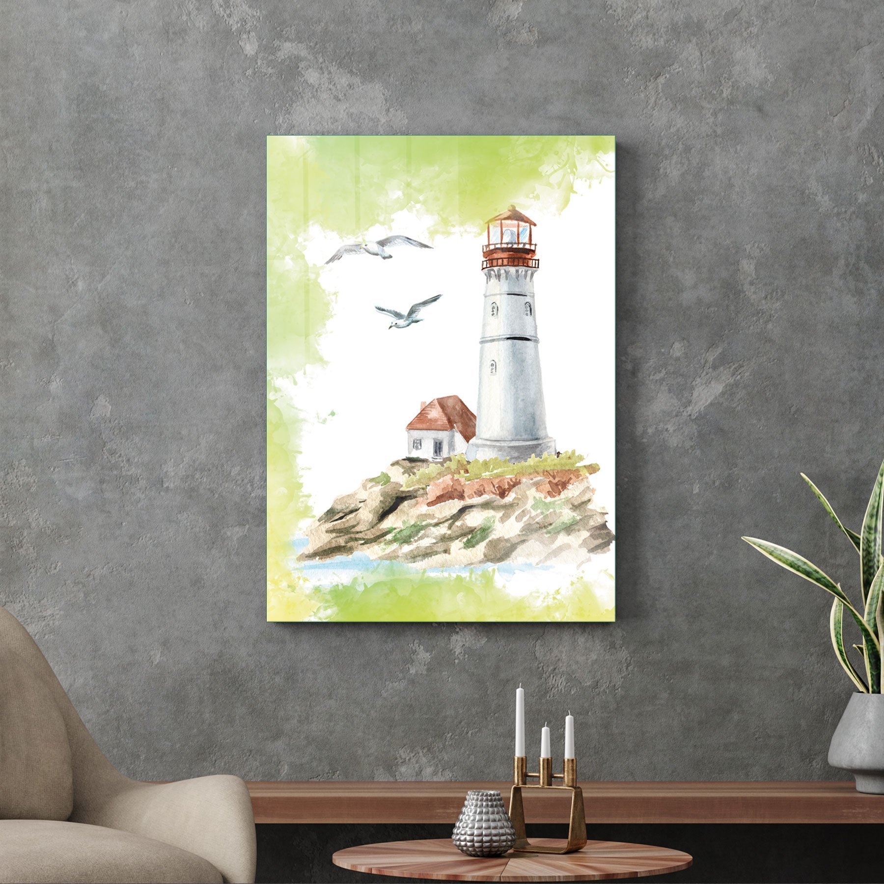 Picture of Decovetro Cam Tablo Yağlı Boya Deniz Feneri 30x40 cm