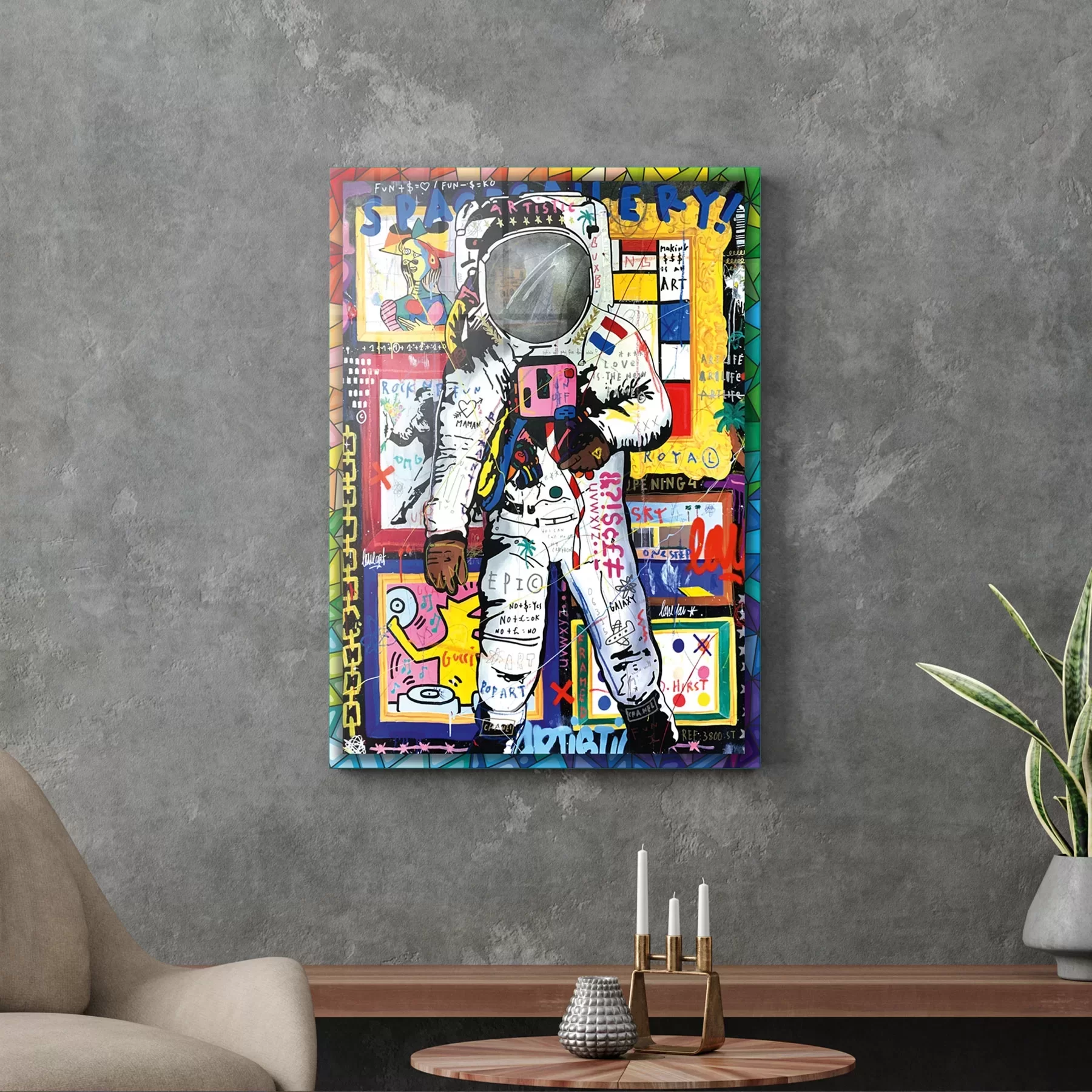 Picture of Decovetro Cam Tablo Pop Art Space 50x70 cm