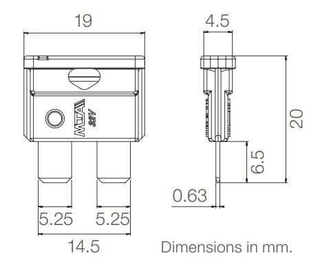 Picture of 5 Adet 15 Amper Mavi Standart Bıçak Sigorta 15A