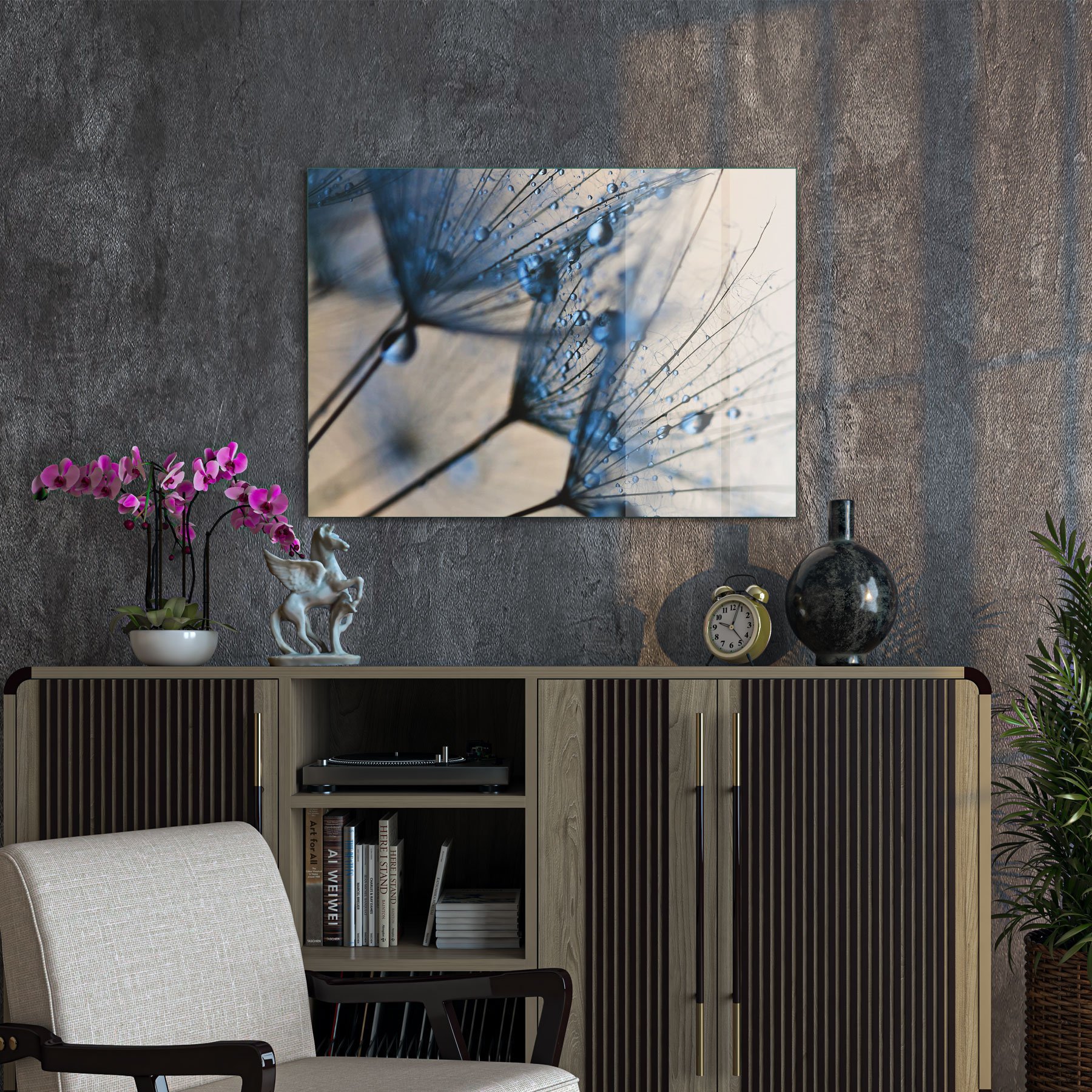 Picture of Decovetro Cam Tablo Mavi Çiçekler 70x100 cm