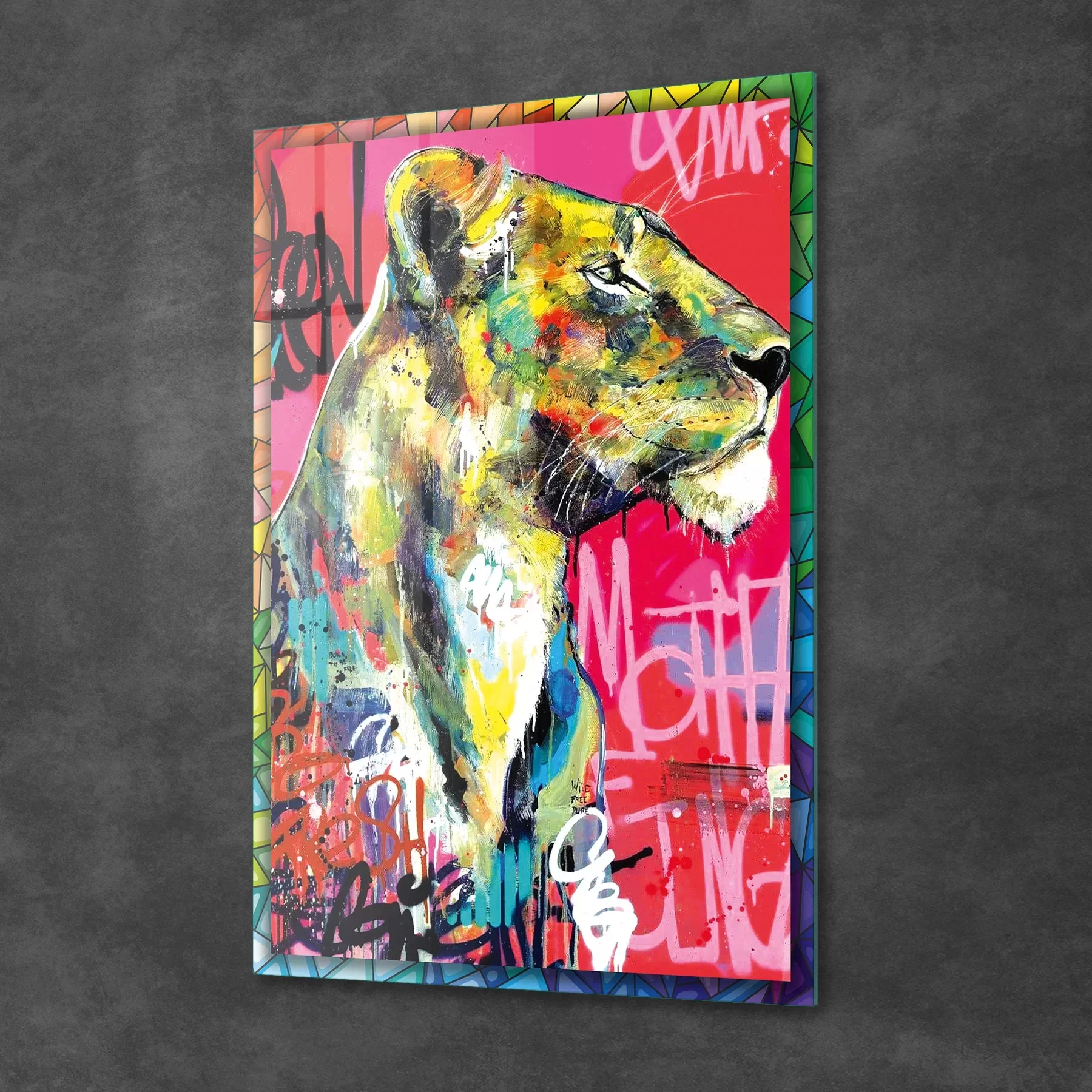 Picture of Decovetro Cam Tablo Pop Art Aslan 30x40 cm