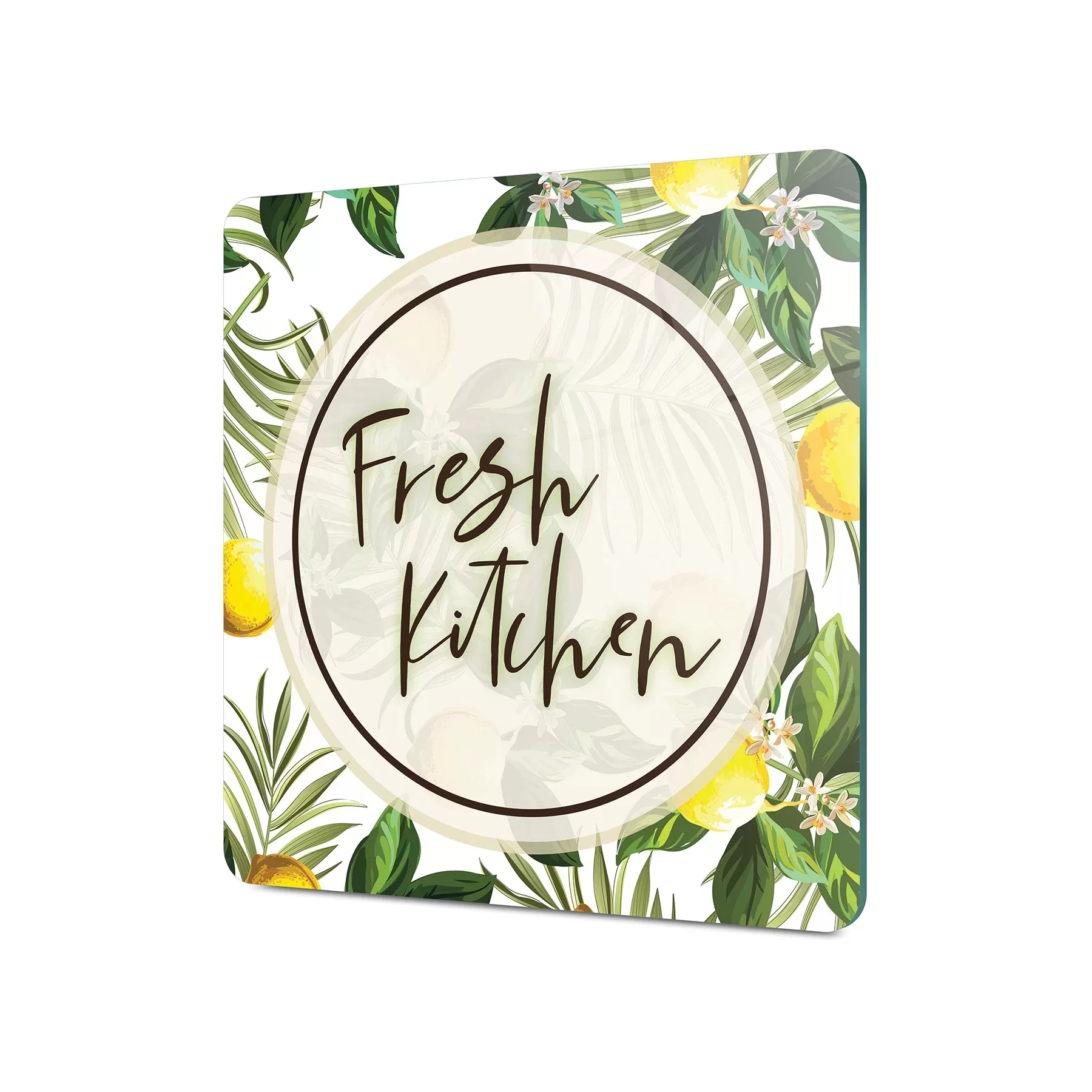 Picture of Decovetro Cam Kesme Tahtası ve Sunumluk Kare Fresh Kitchen Desenli 30x30 Cm