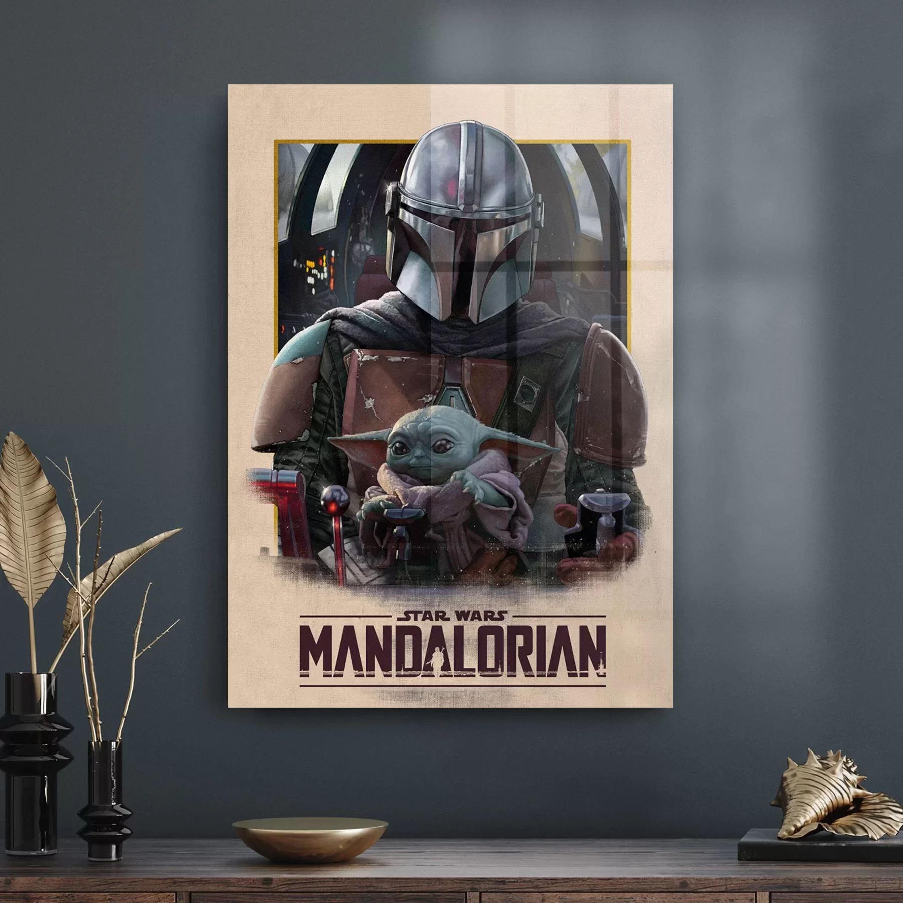 Picture of Decovetro Cam Tablo Renkli Mandalorian 30x40 cm