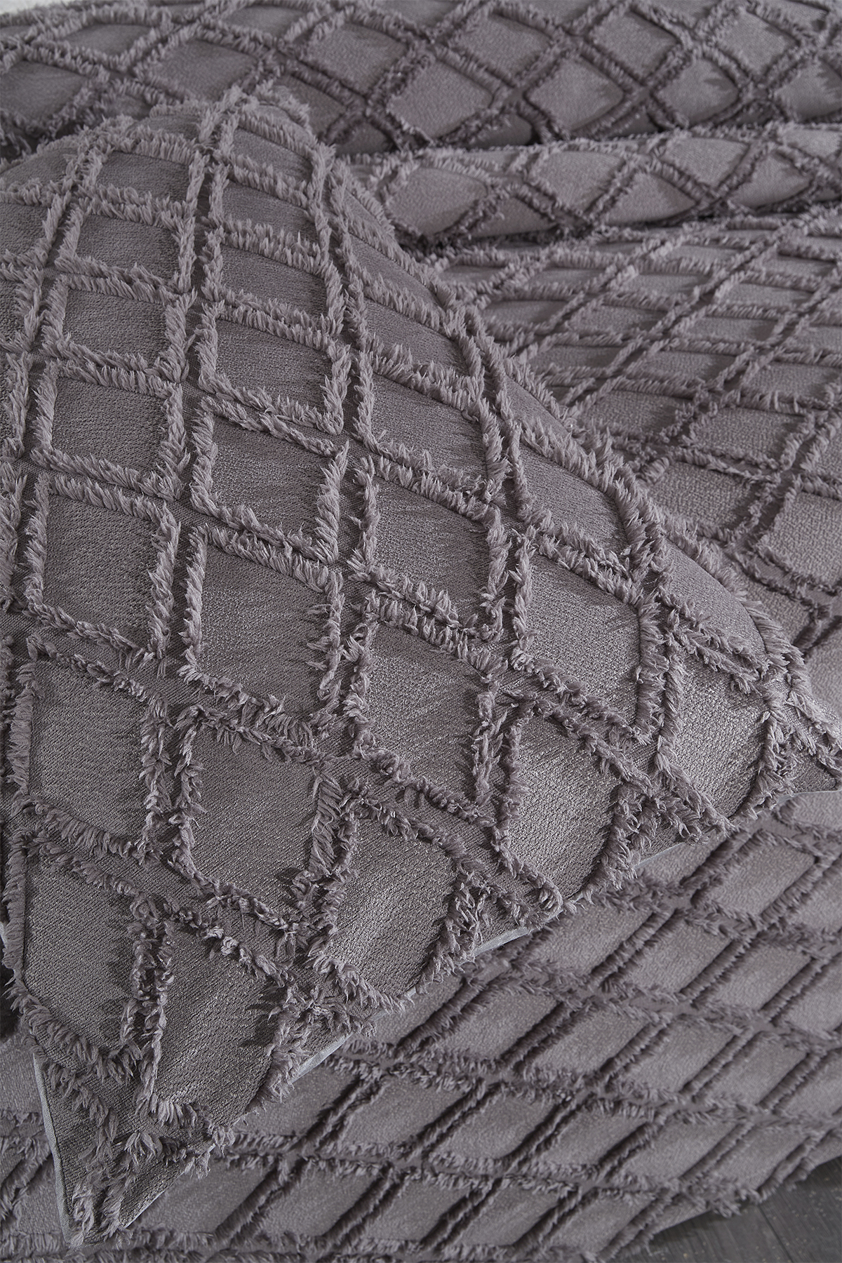 Picture of Çeyiz Diyarı Vesya 3 Parça Çift Kişilik Pike Takımı Antrasit