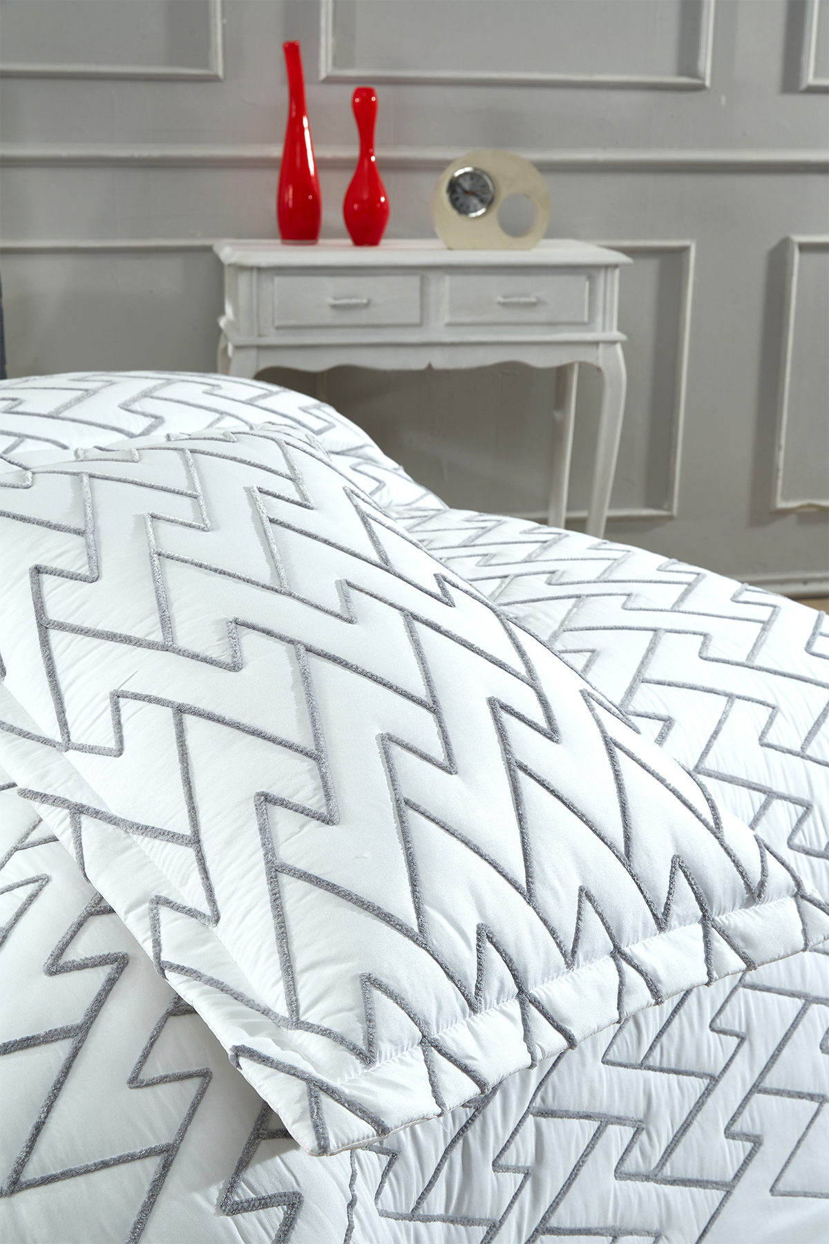 Picture of Maria Kapitoneli Tek Kişilik Yatak Örtüsü 180x240 Krem - Gri