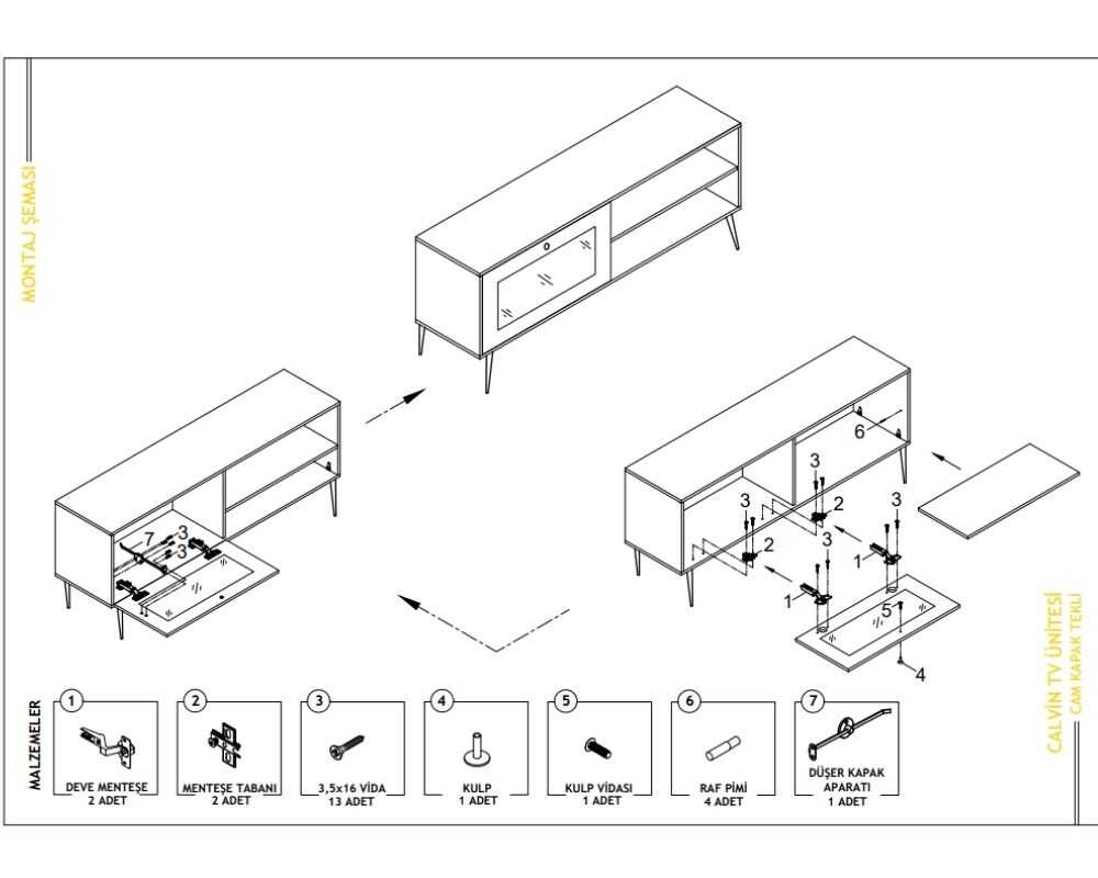 Picture of Düz Kapak TV Ünitesi 140 cm