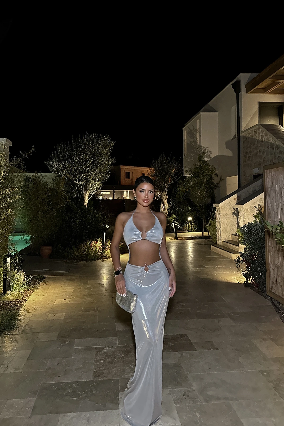 Picture of Gray Halina Shiny Dress