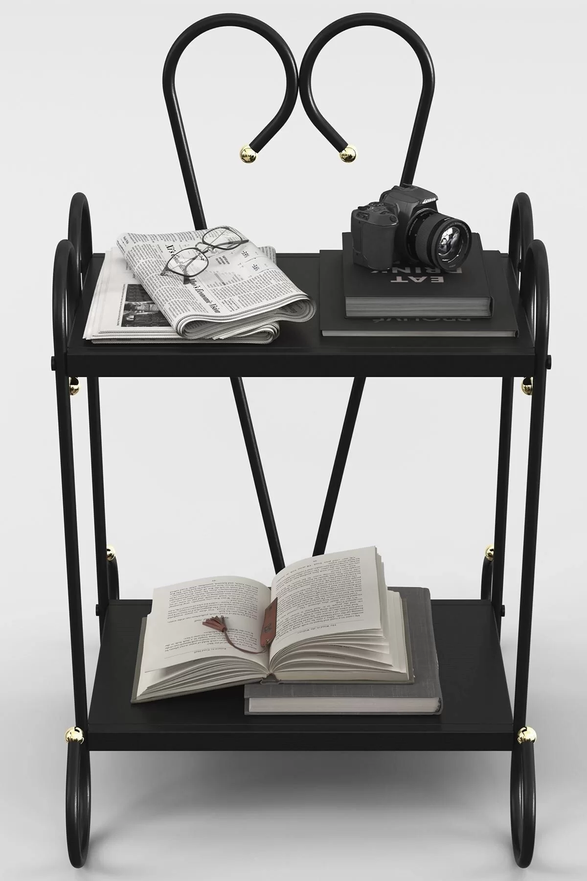 Picture of Bergama Retro Ferforje Metal Komodin Siyah