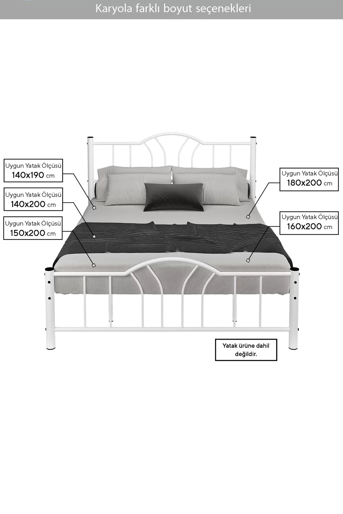 Picture of Belinay Ferforje Metal Çift Kişilik Karyola Beyaz