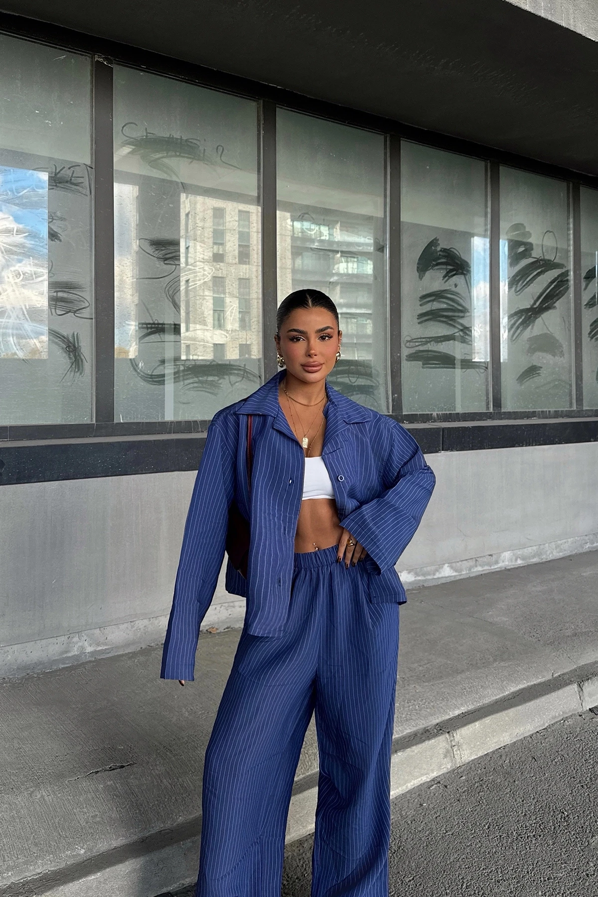 Picture of Navy Blue Trousers Suit