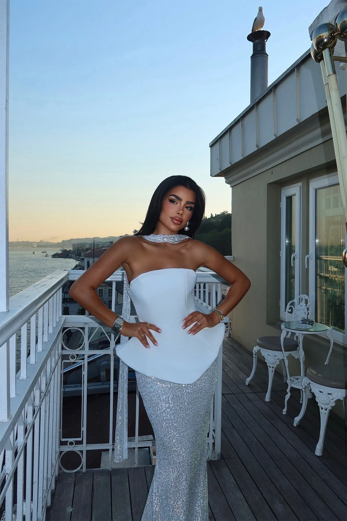 Picture of White Viona Skirt Top Set Evening Dress