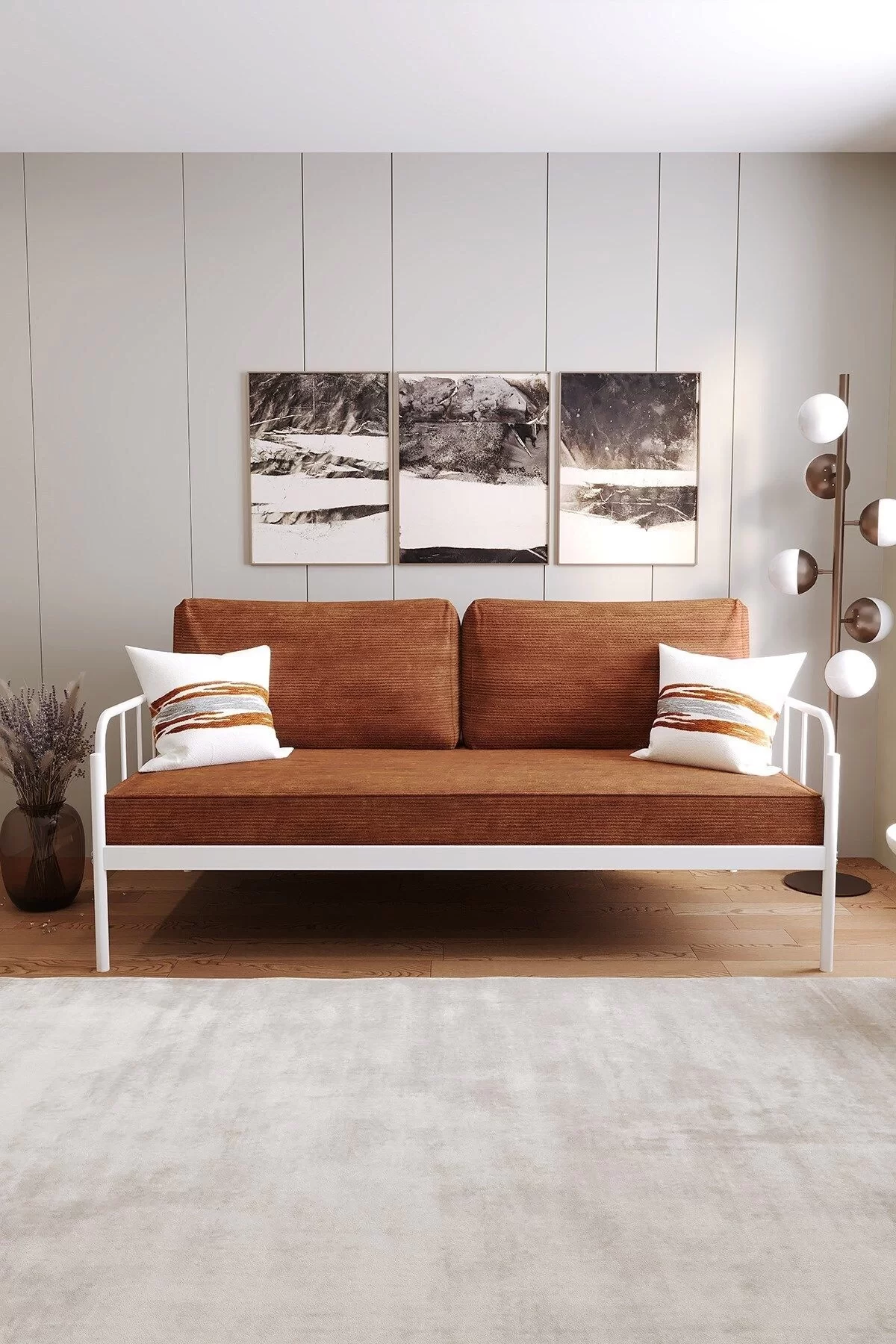 Picture of Argimo Sofia Kırlentli Minderli Metal Beyaz Karyola