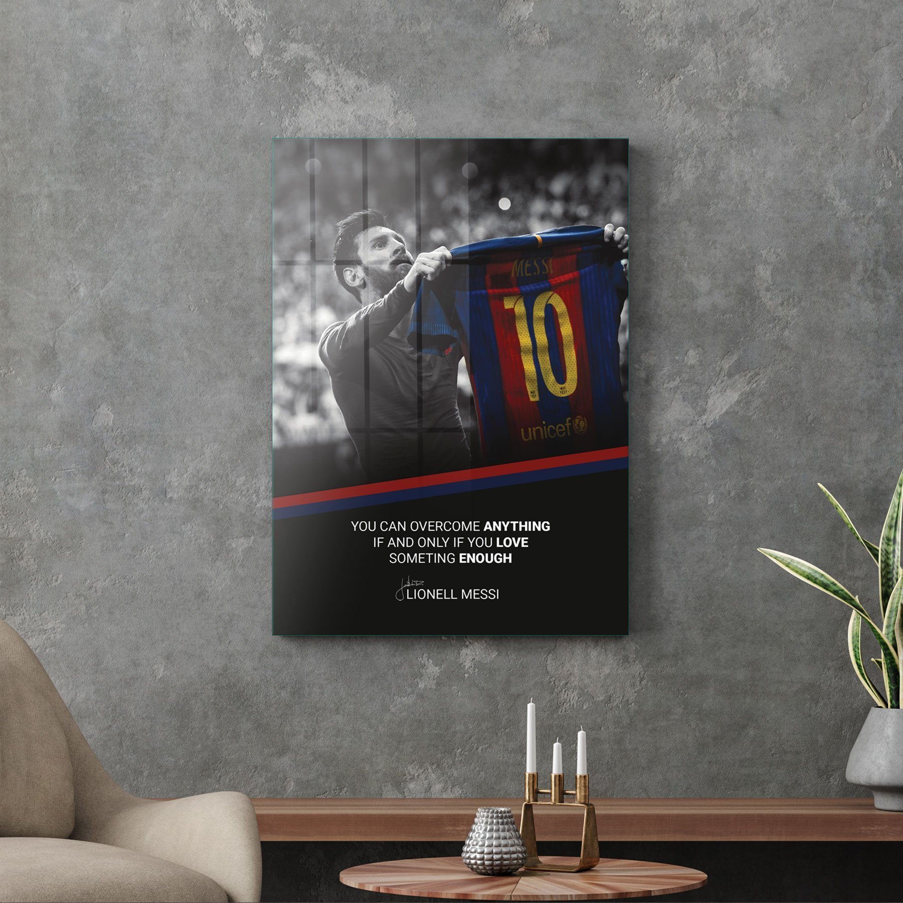 Picture of Decovetro Cam Tablo Lionel Messi Motivational 70x100 cm