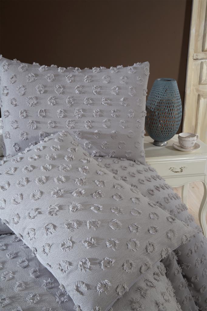 Picture of Çeyiz Diyarı Konik 3 Parça Çift Kişilik Pike Takımı Gri