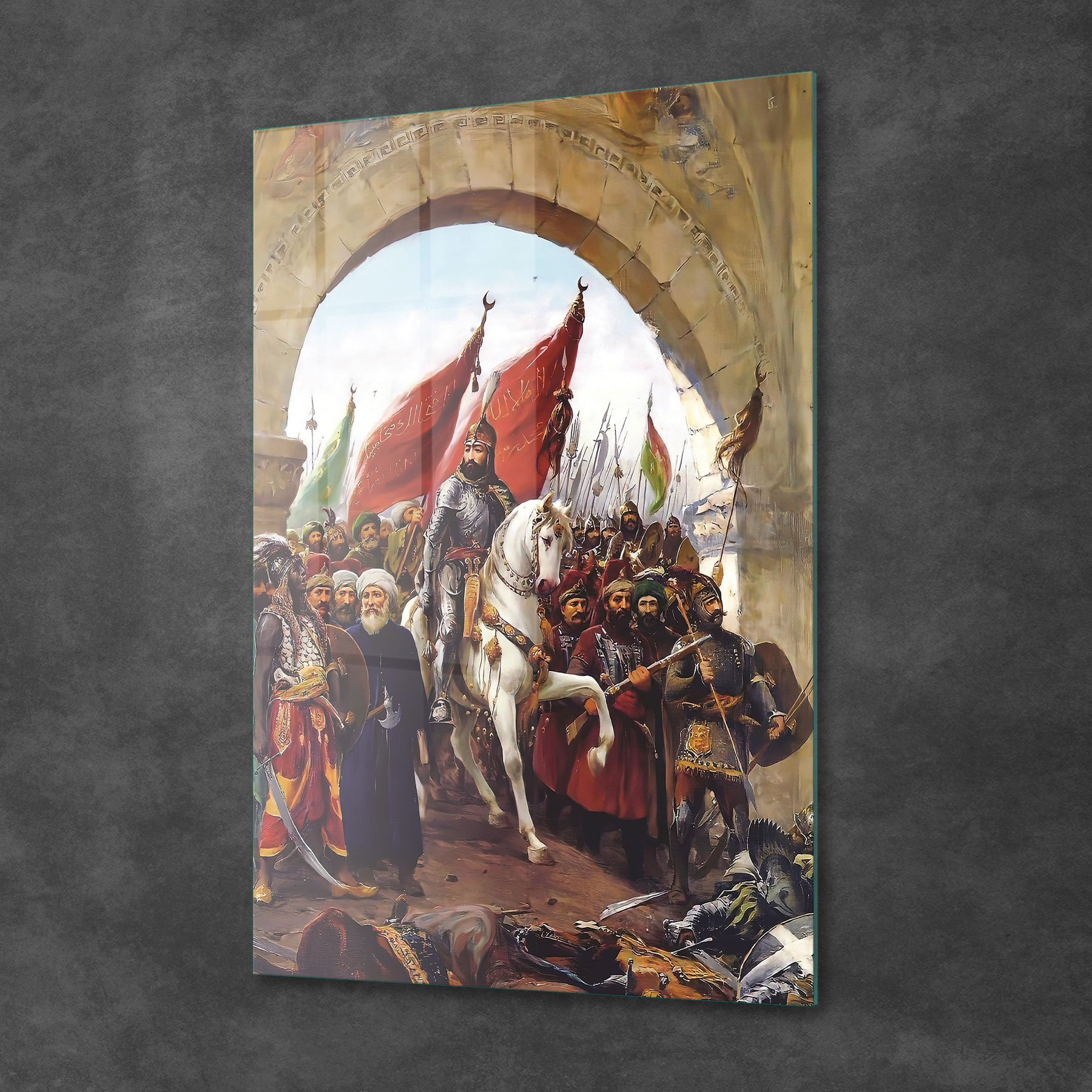 Picture of Decovetro Fatih Sultan Mehmet Ve İstanbul Fethi Cam Tablo 30x40 cm