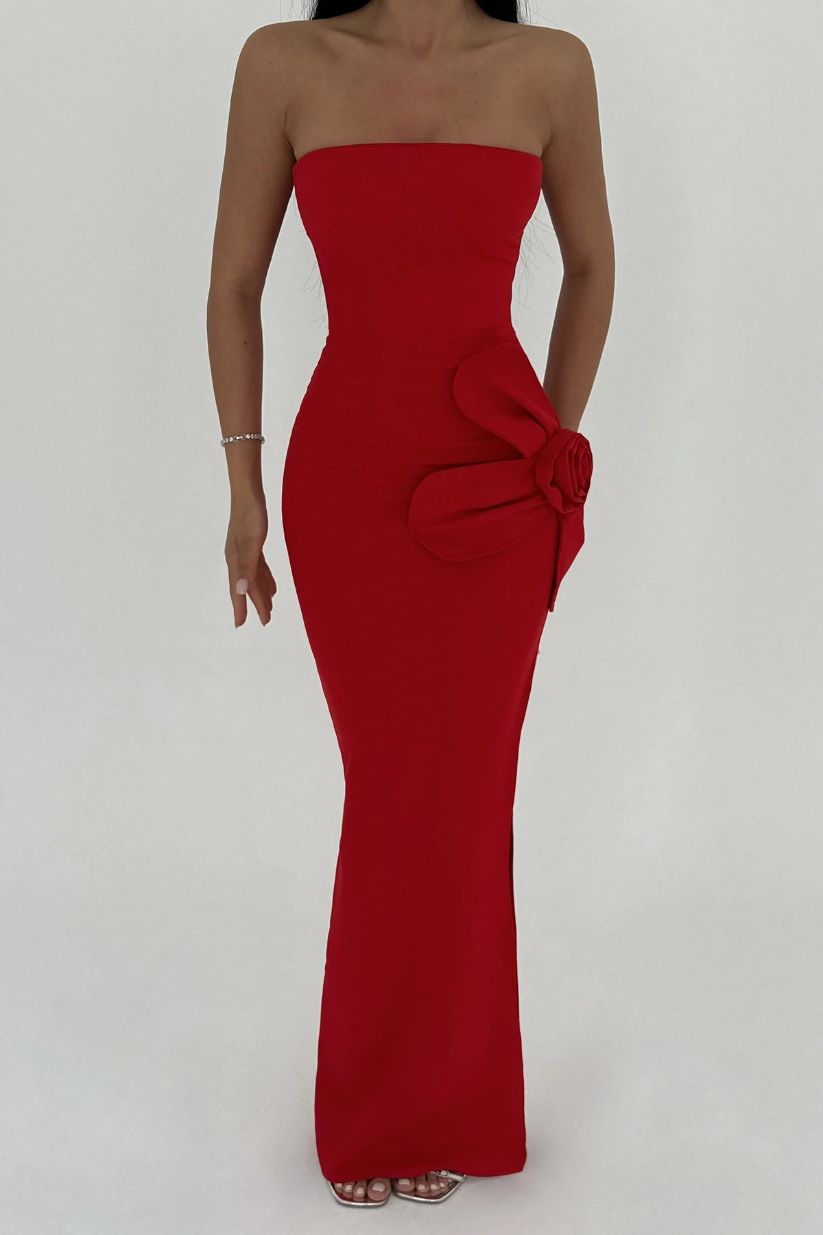 Picture of Red Daysi Strapless Dress