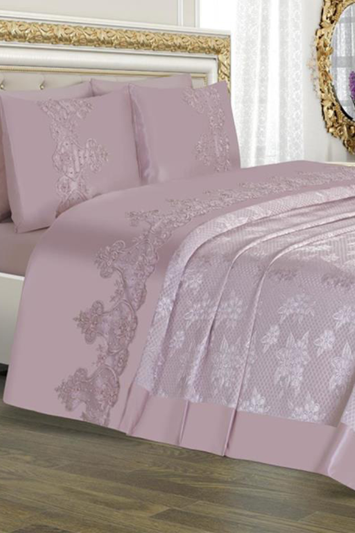 Picture of Çeyizlik Pike Takımı Dubai Sade Pudra